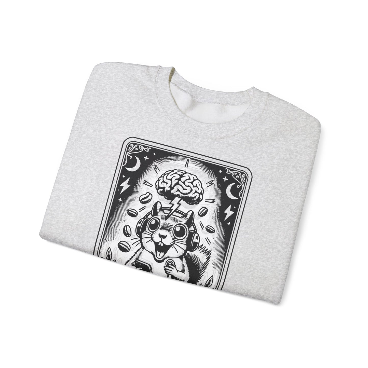 ADHD Tarot Card Squirrel sweatshirt | Crewneck, Psychedelic Brain Illustration