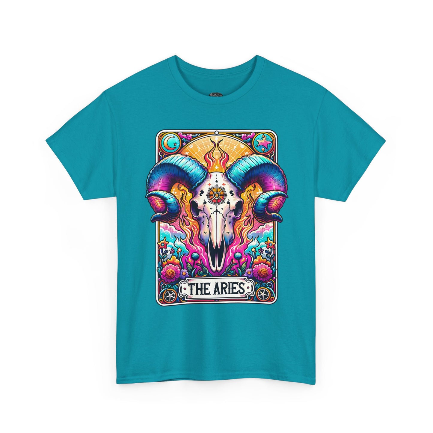 Aries Ram Skull Illustration Tee | Zodiac Astrology Shirt