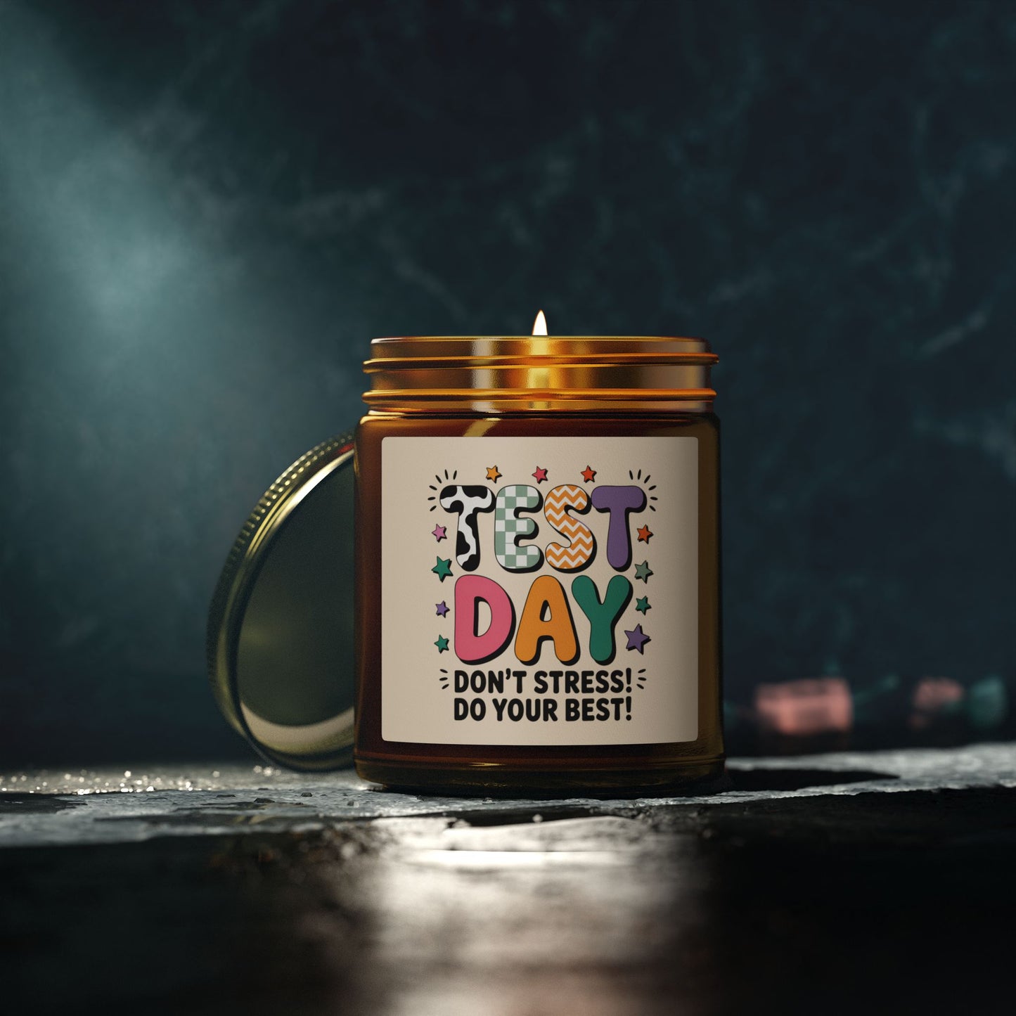 Test Day Don't Stress Candle | Coconut Apricot Soy Wax 4oz 9oz