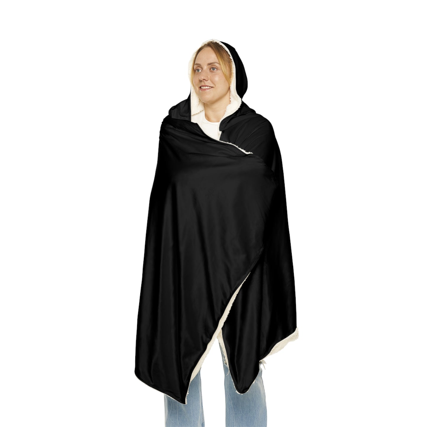 Fleur-de-lis Snuggle Blanket | Hooded Throw, Black and Gold