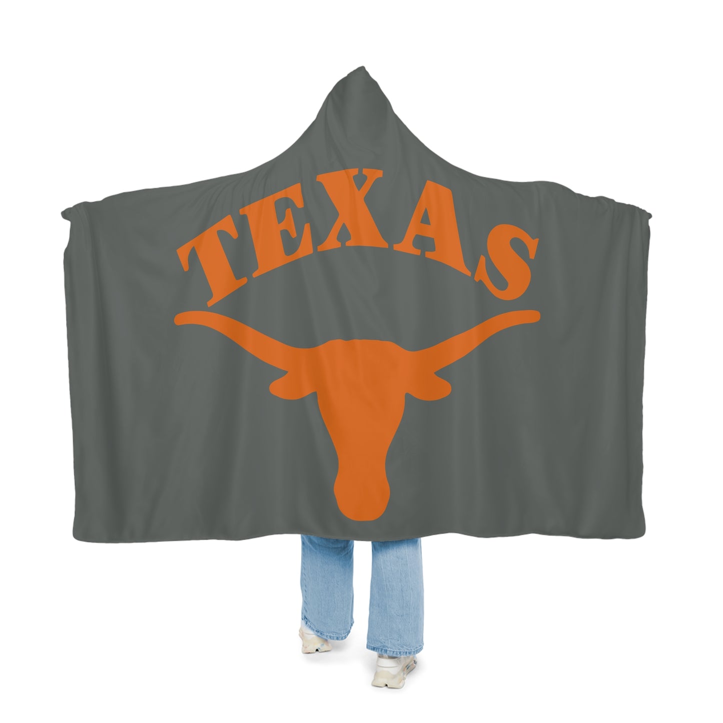 Texas Longhorn Head Snuggle Blanket | Hooded Throw, College Spirit