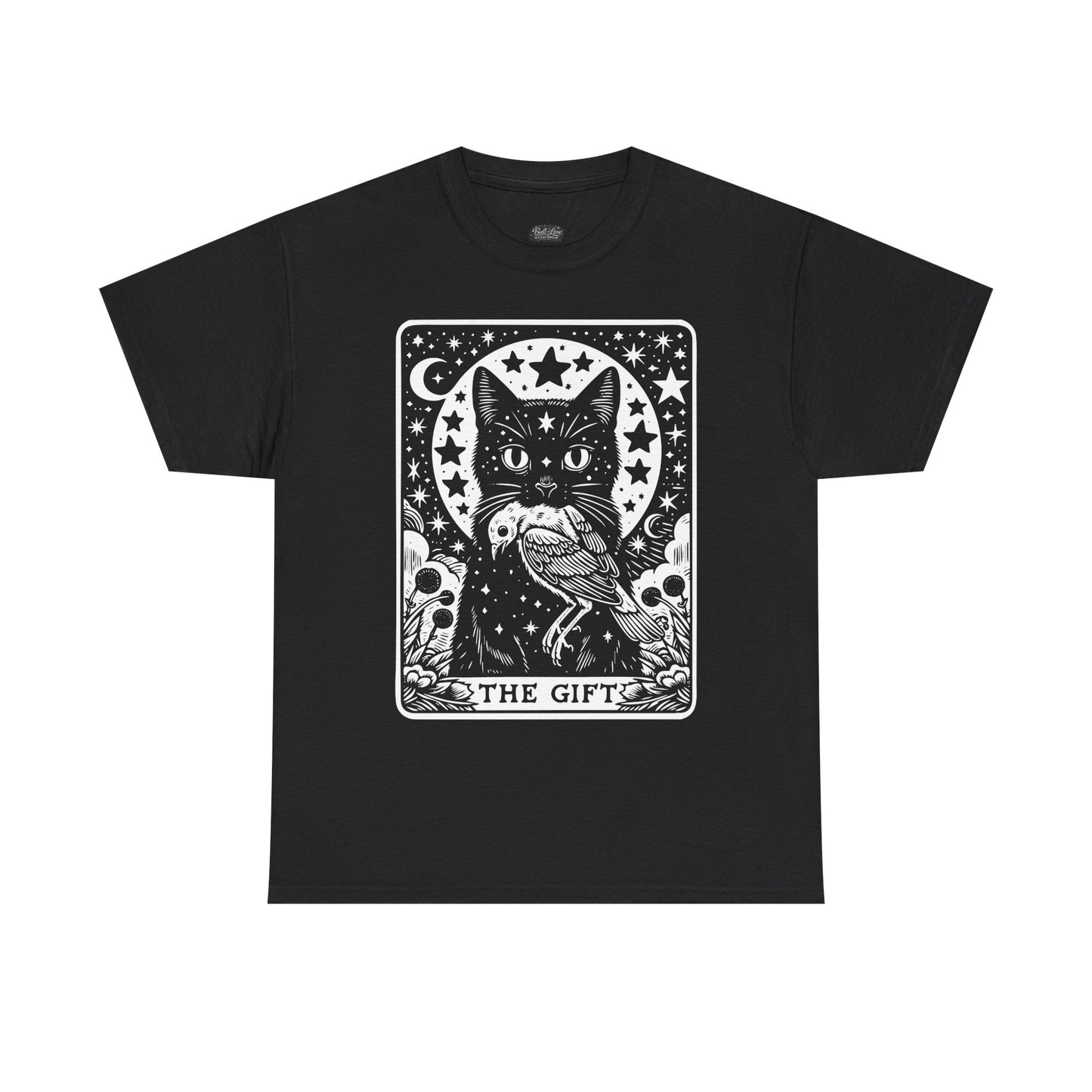 Tarot Cat The Gift Tee | Mystical Cat Tarot Card shirt, Occult Stars Moon Design