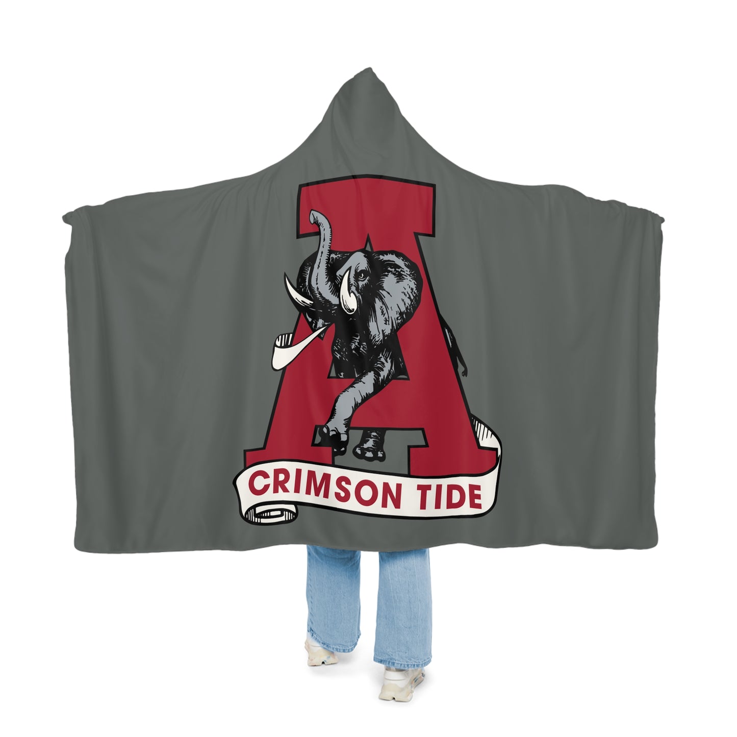 Crimson Tide Elephant Snuggle Blanket | Hooded Fleece Throw