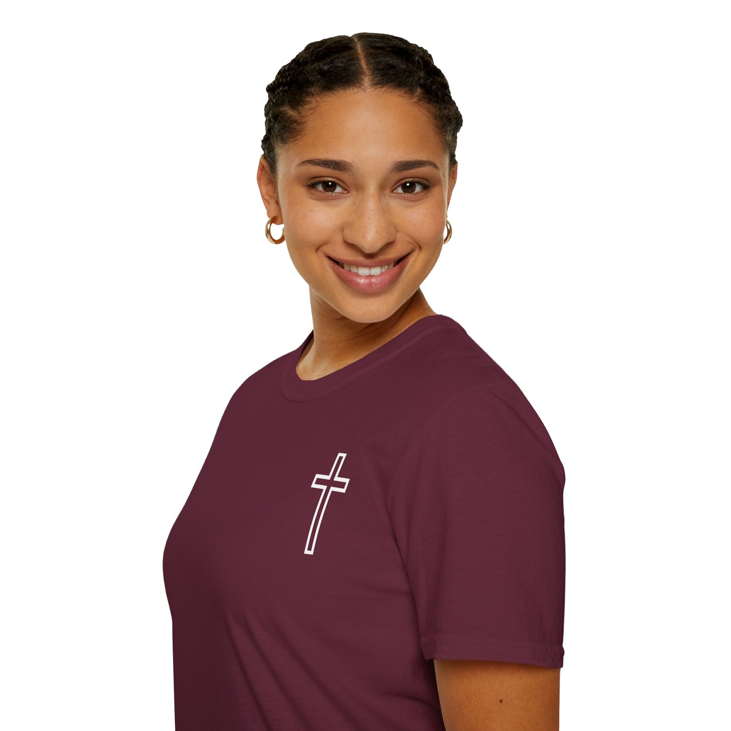 Blessed Through the Storm Christian T-Shirt — Women’s Faith Cross Tee