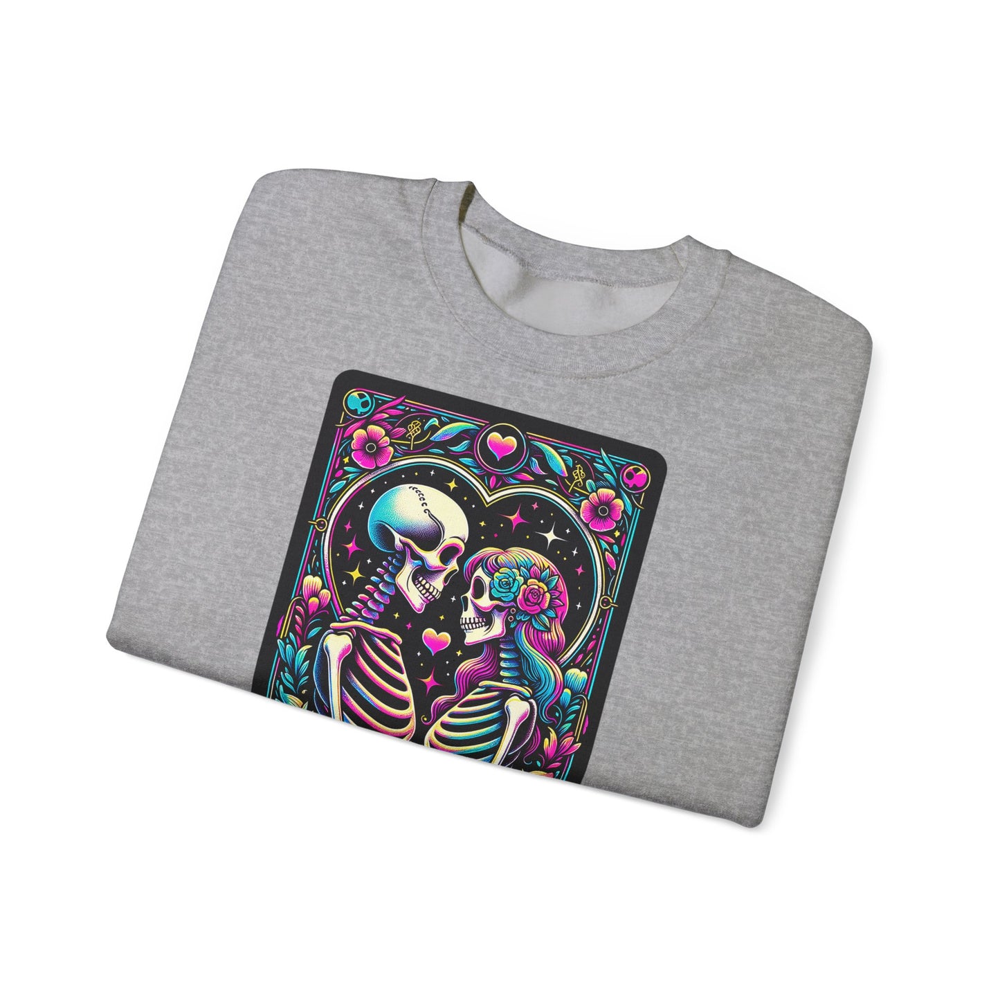 The Lovers skeleton tarot art Sweatshirt | Day of the Dead romance