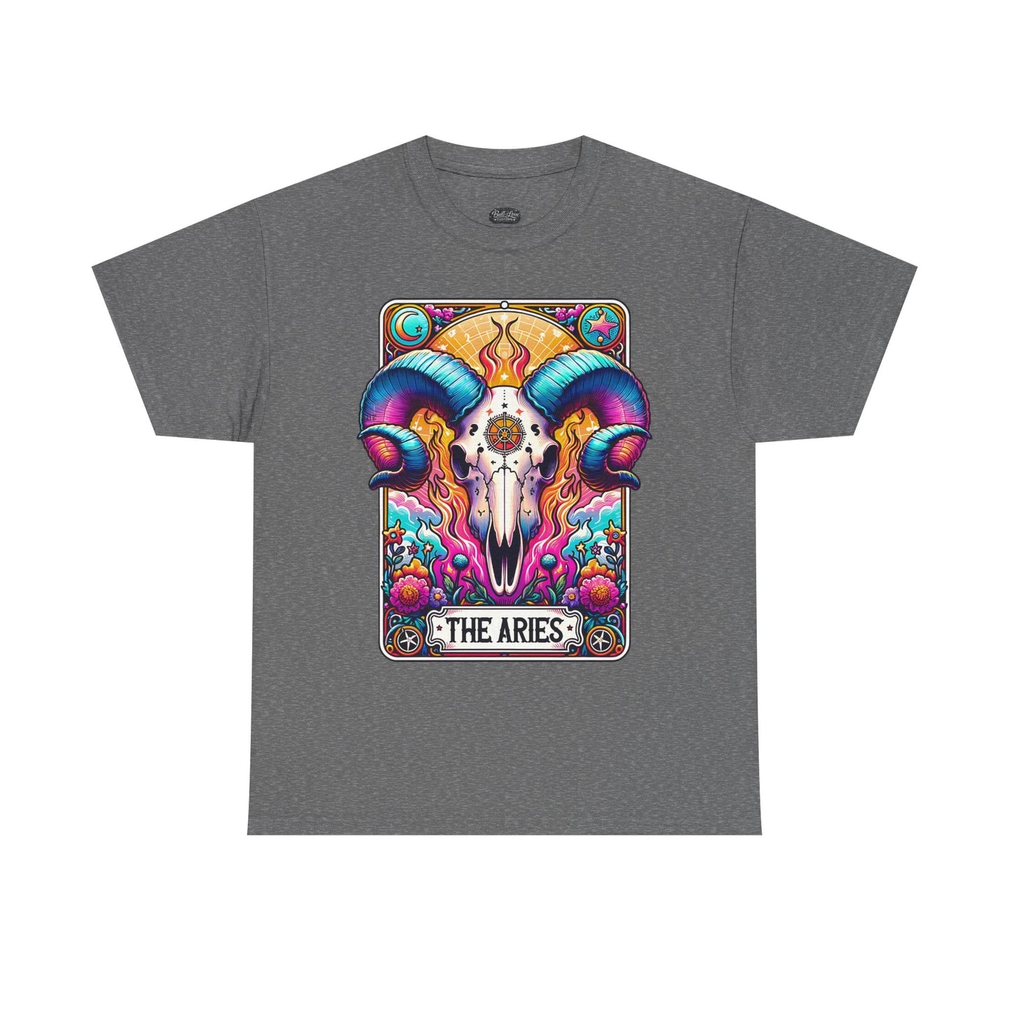 Aries Ram Skull Illustration Tee | Zodiac Astrology Shirt