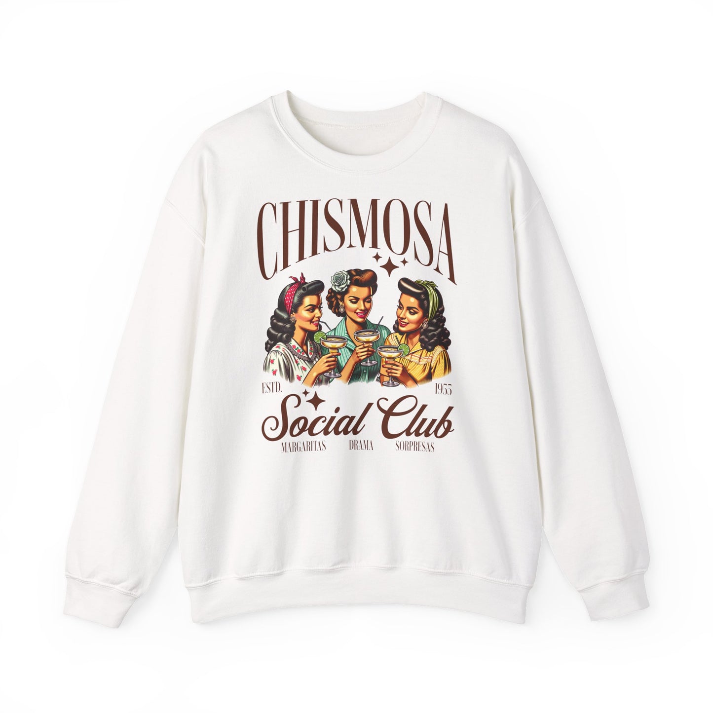 Chismosa Social Club sweatshirt | Retro women drinking cocktails crewneck