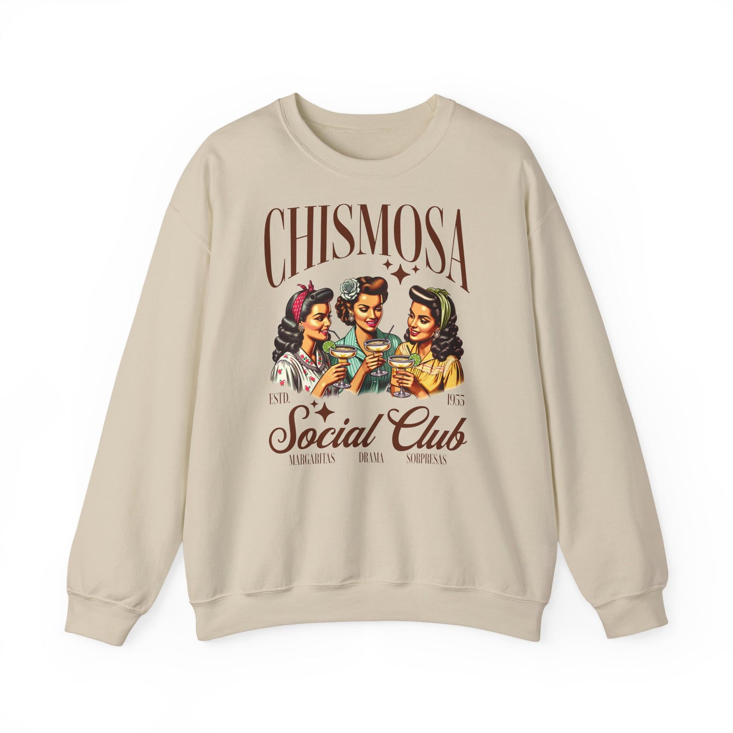 Chismosa Social Club sweatshirt | Retro women drinking cocktails crewneck