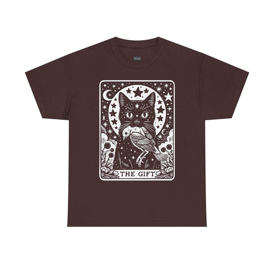 Tarot Cat The Gift Tee | Mystical Cat Tarot Card shirt, Occult Stars Moon Design