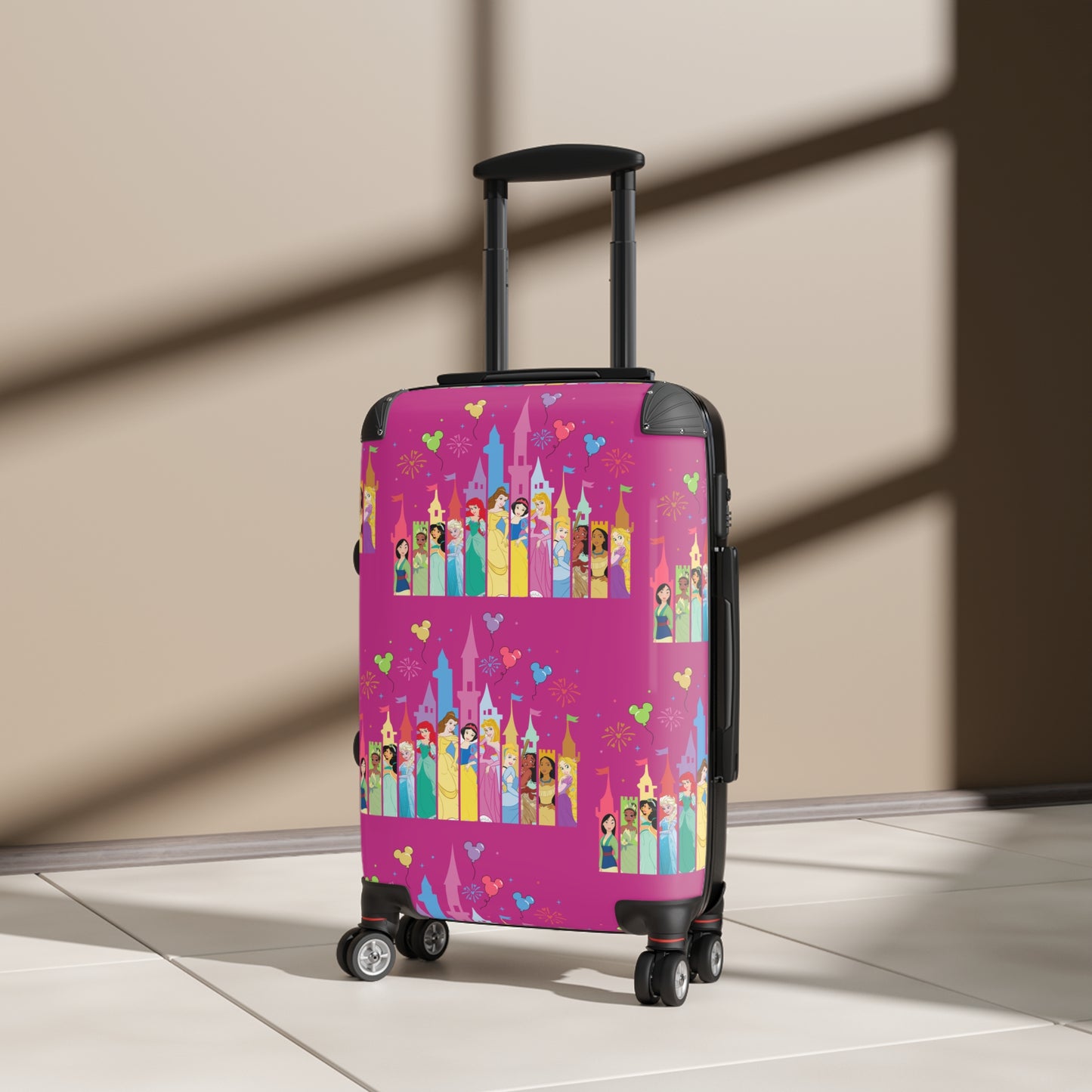 Princess Castle Pattern Suitcase | Pink Travel Luggage