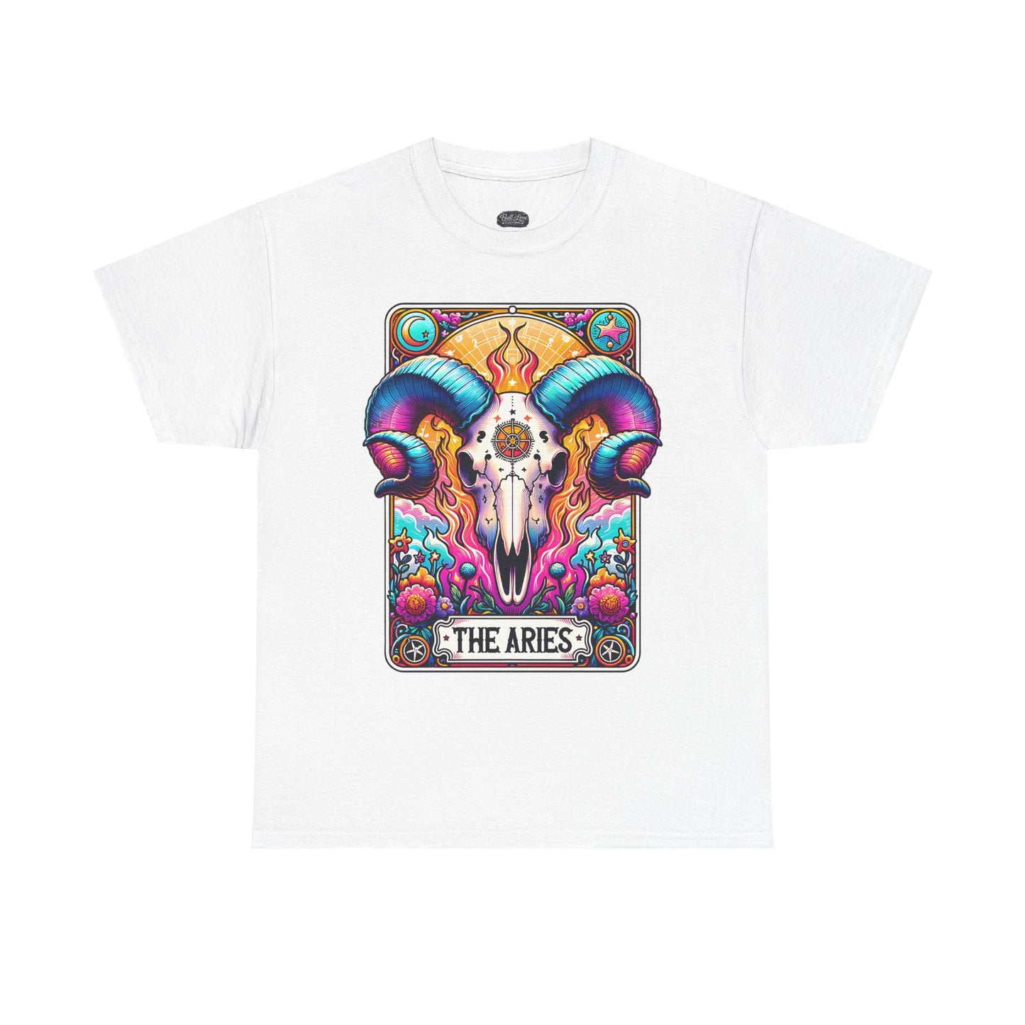 Aries Ram Skull Illustration Tee | Zodiac Astrology Shirt