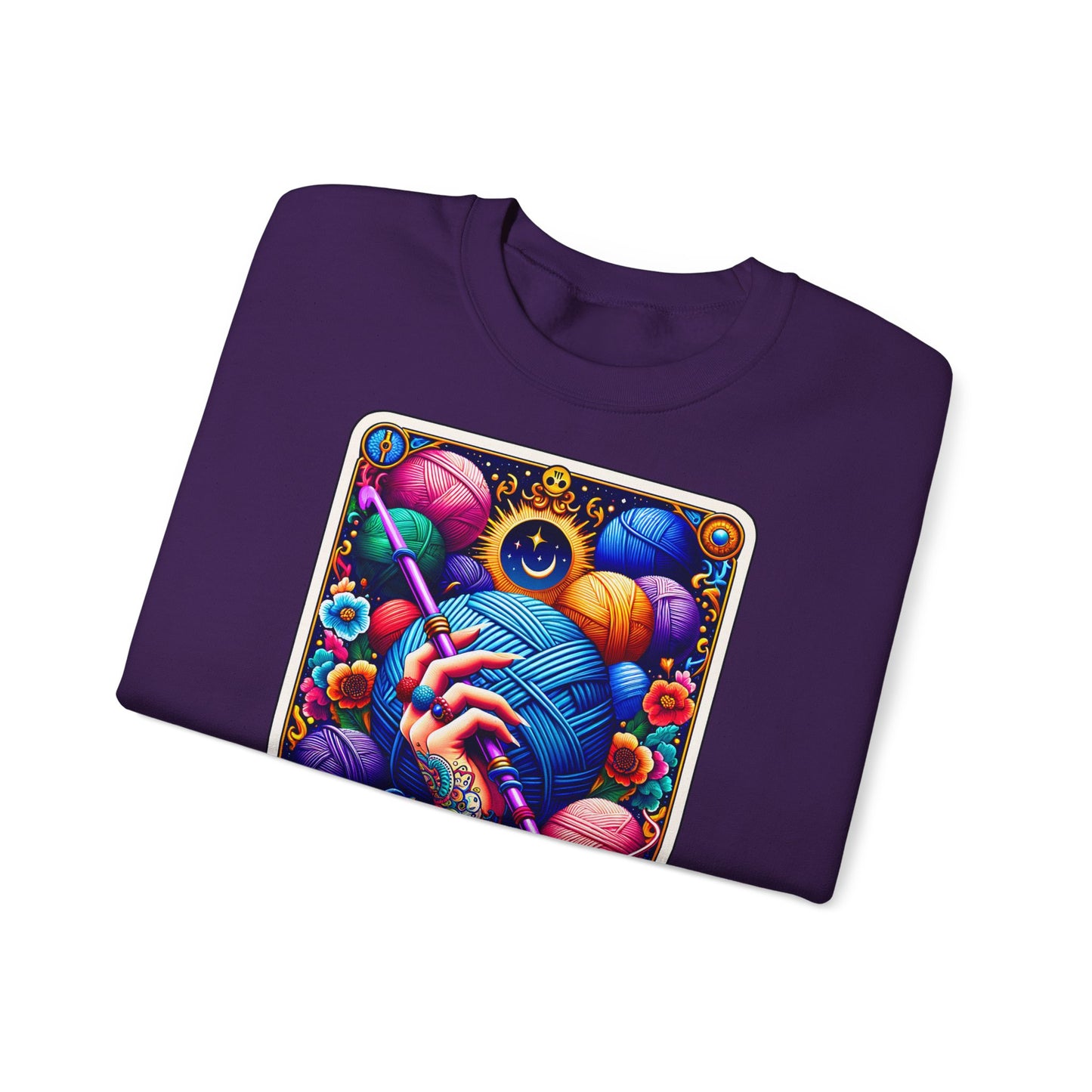 The Hooker knitting tarot art Crewneck Sweatshirt | yarn, crochet, colorful