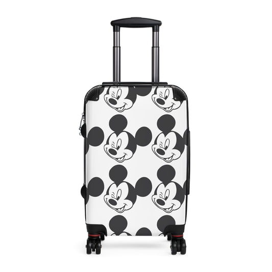 Retro Mickey Mouse Pattern Suitcase | Cartoon Travel Luggage