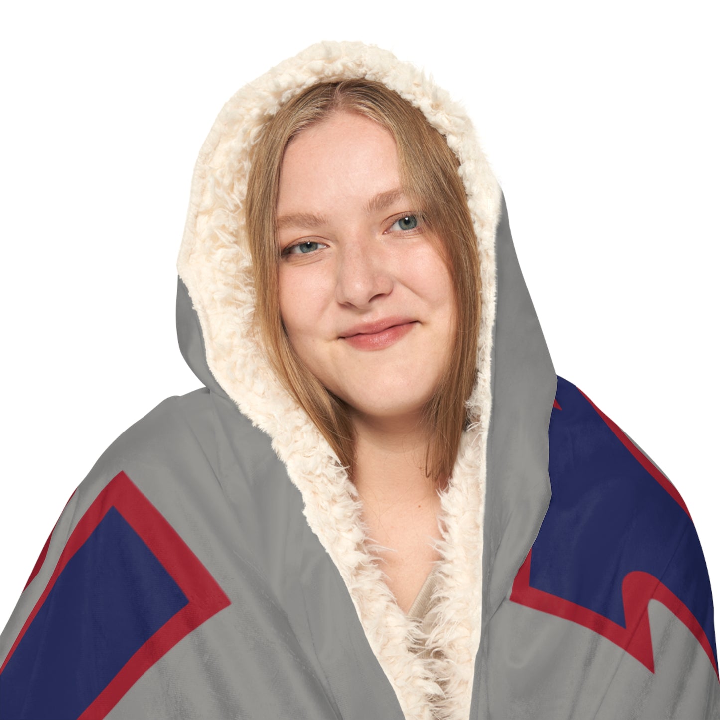 NY Giants logo Snuggle Blanket | NFL team fleece hooded throw