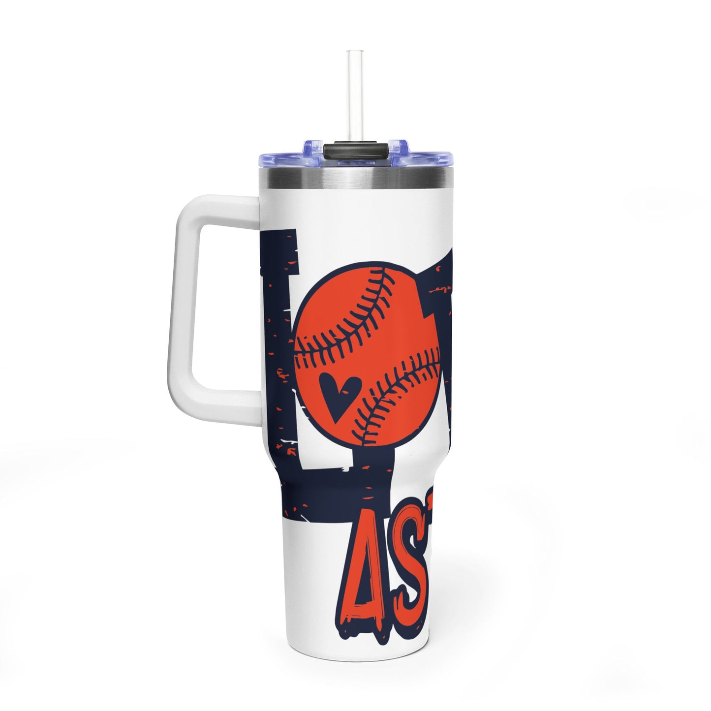 Love Baseball 40oz Tumbler | Softball Heart Baseball Design