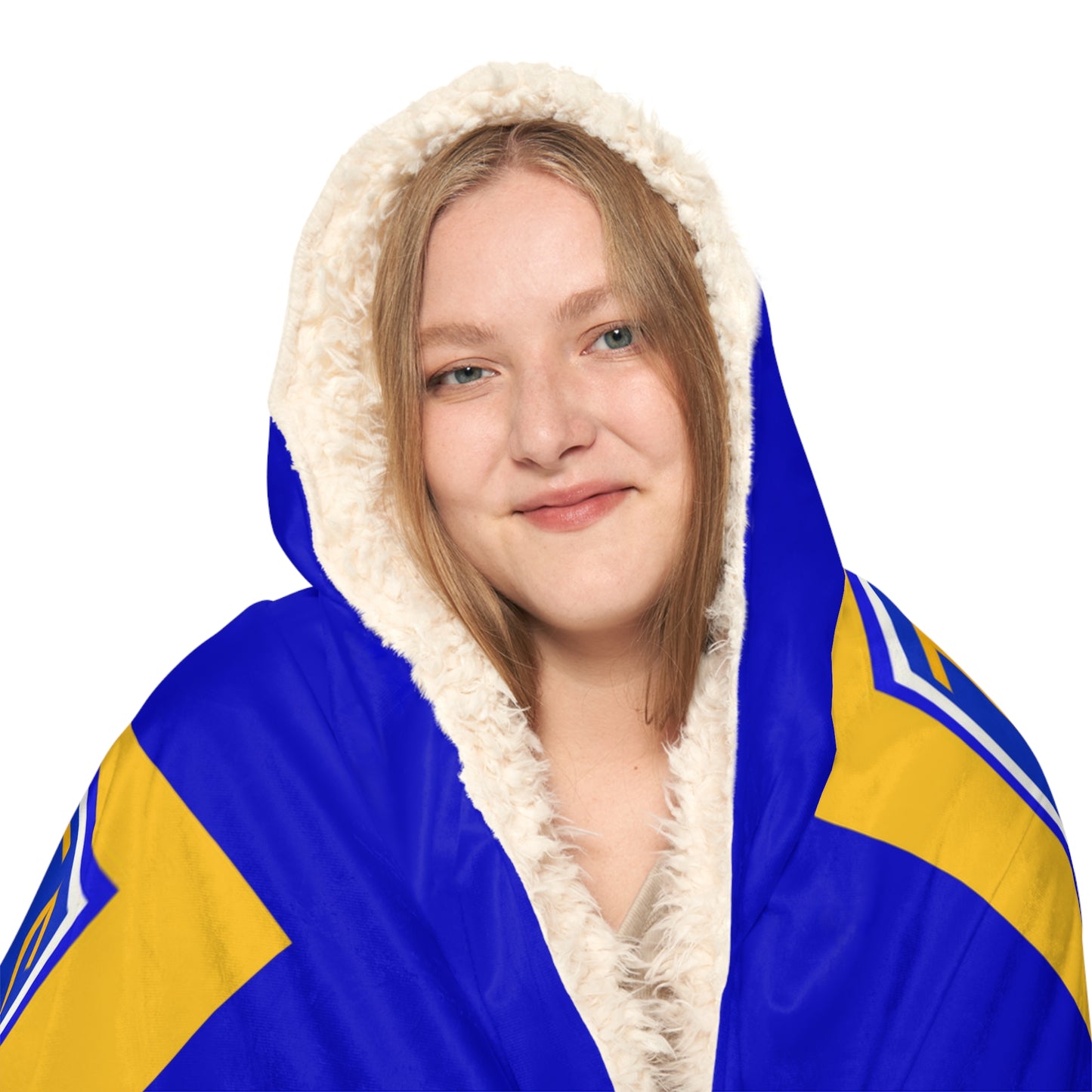 Tigres UANL Tiger Logo Snuggle Blanket | Blue Yellow Hooded Throw