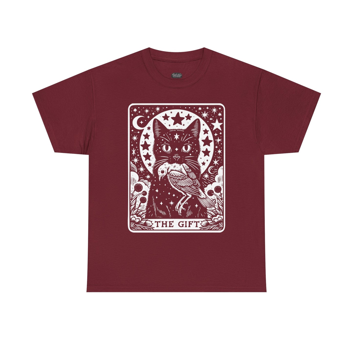 Tarot Cat The Gift Tee | Mystical Cat Tarot Card shirt, Occult Stars Moon Design