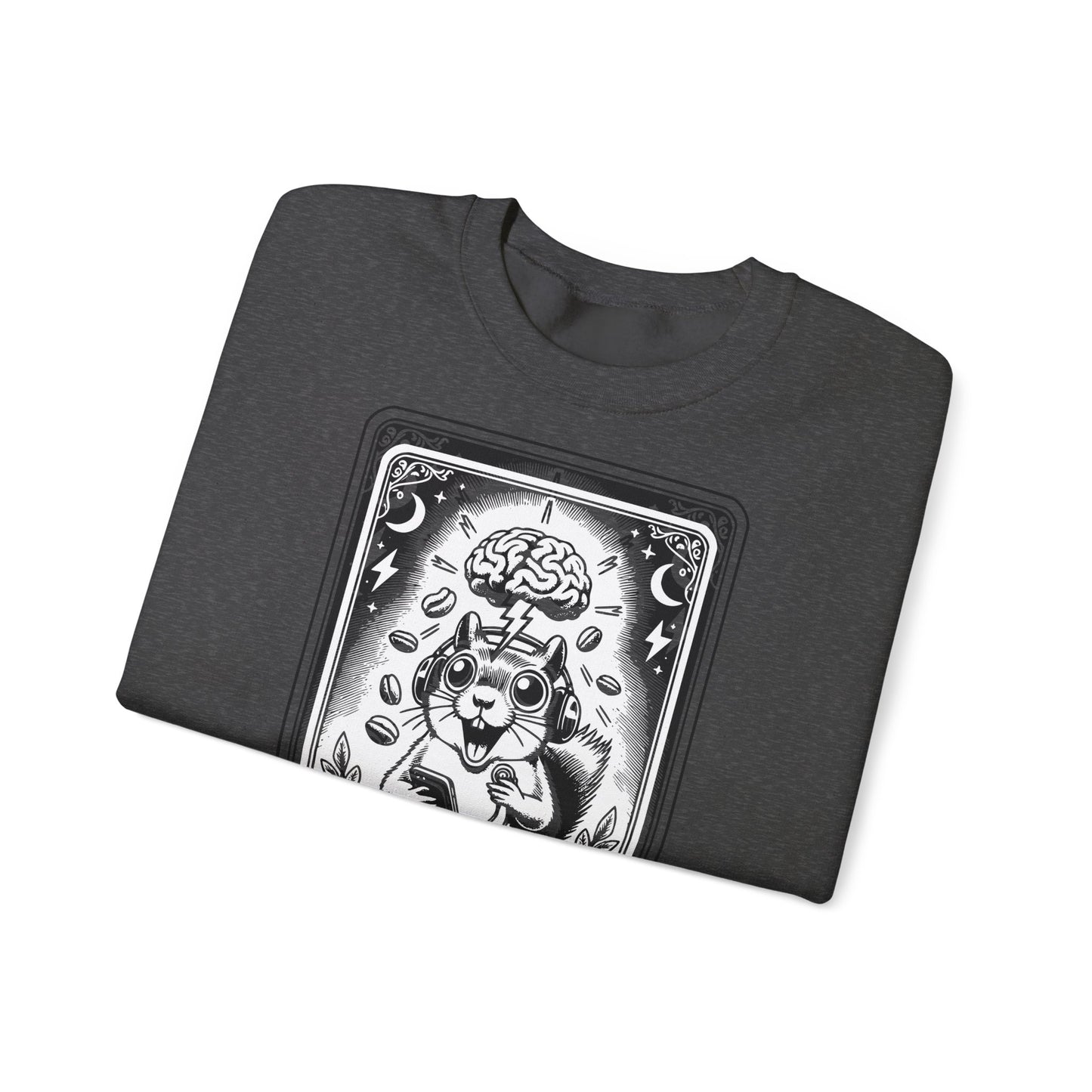 ADHD Tarot Card Squirrel sweatshirt | Crewneck, Psychedelic Brain Illustration