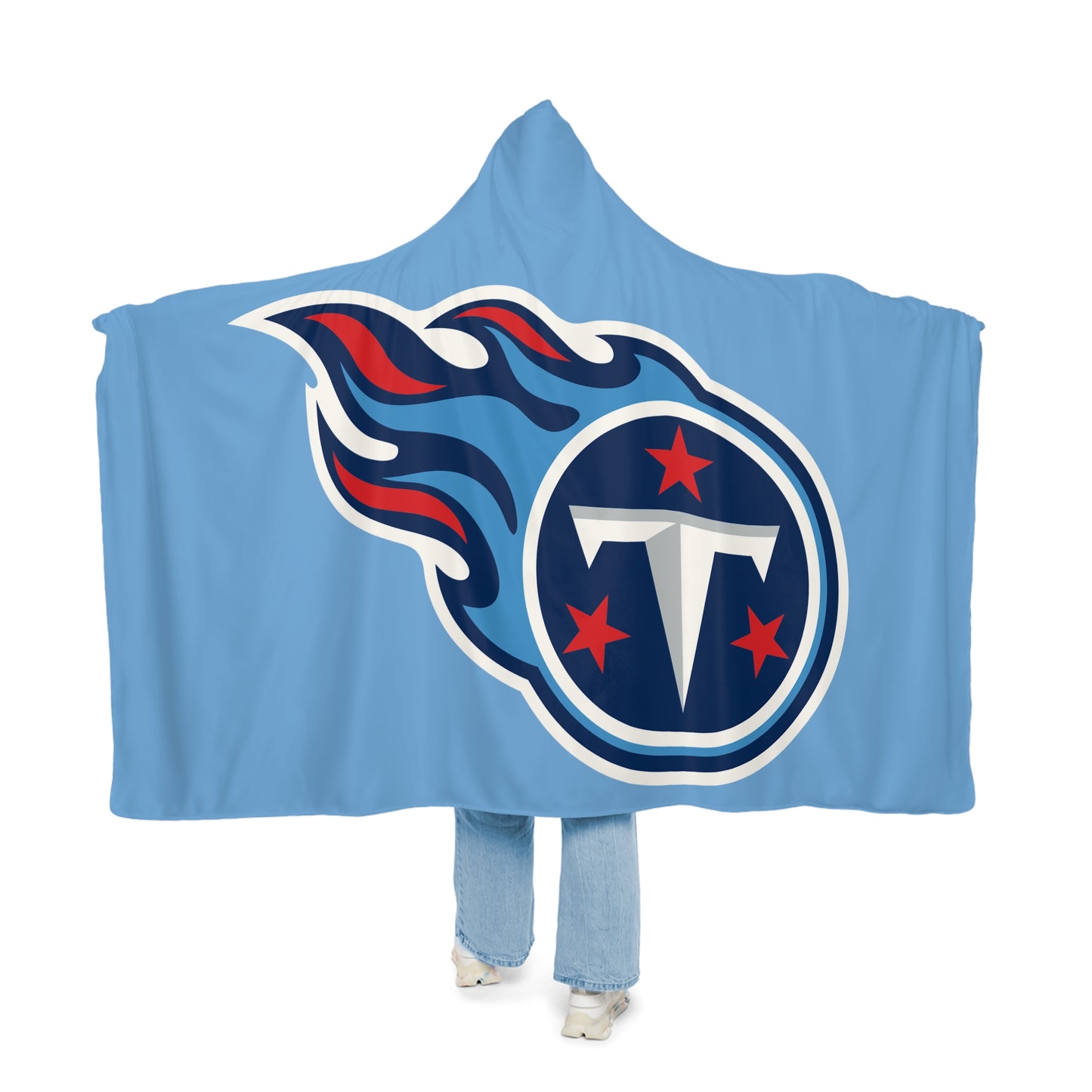Titans Flame Logo Blanket | Hooded Throw Blanket, Blue Team Design