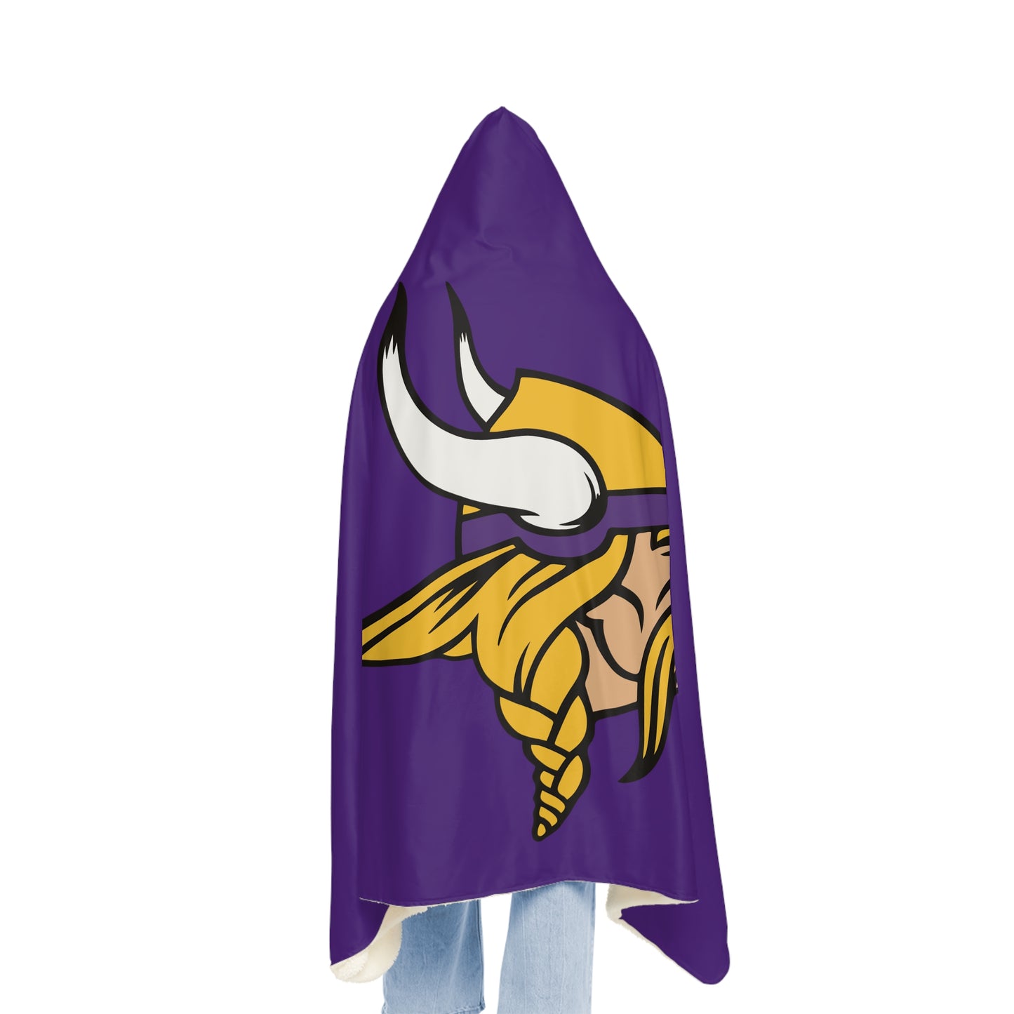 Viking Head Snuggle Blanket | Purple Hooded Throw with Helmet Design