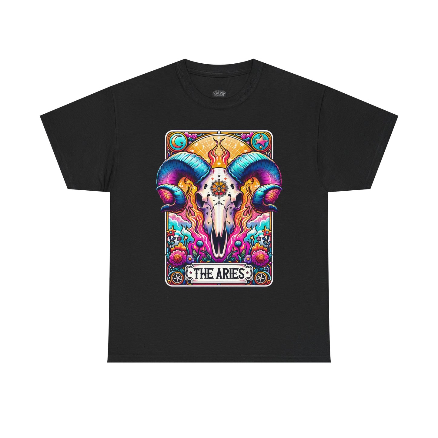 Aries Ram Skull Illustration Tee | Zodiac Astrology Shirt
