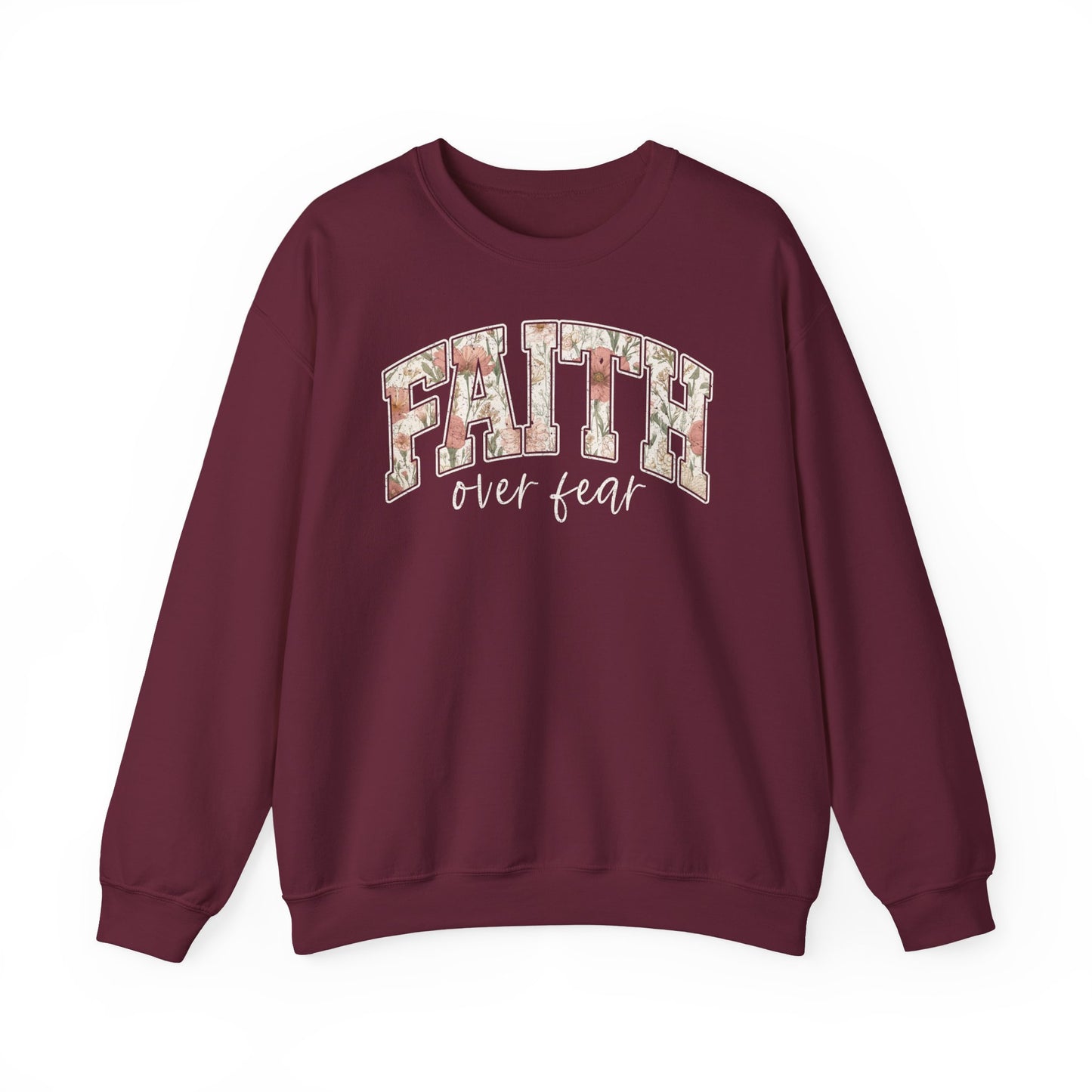 Faith Floral Crewneck Sweatshirt — Women's Floral 'FAITH' Pullover