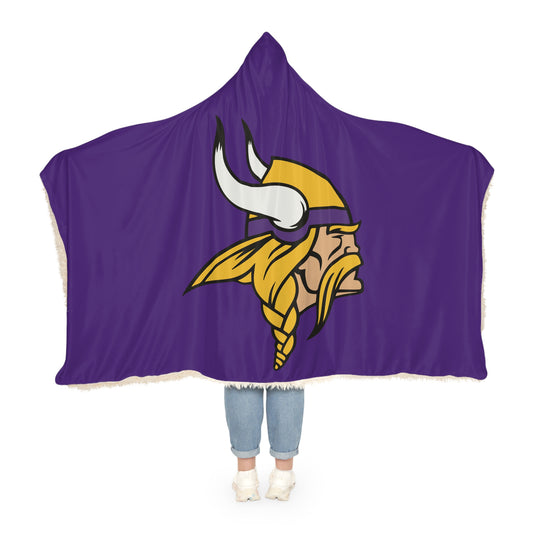 Viking Head Snuggle Blanket | Purple Hooded Throw with Helmet Design