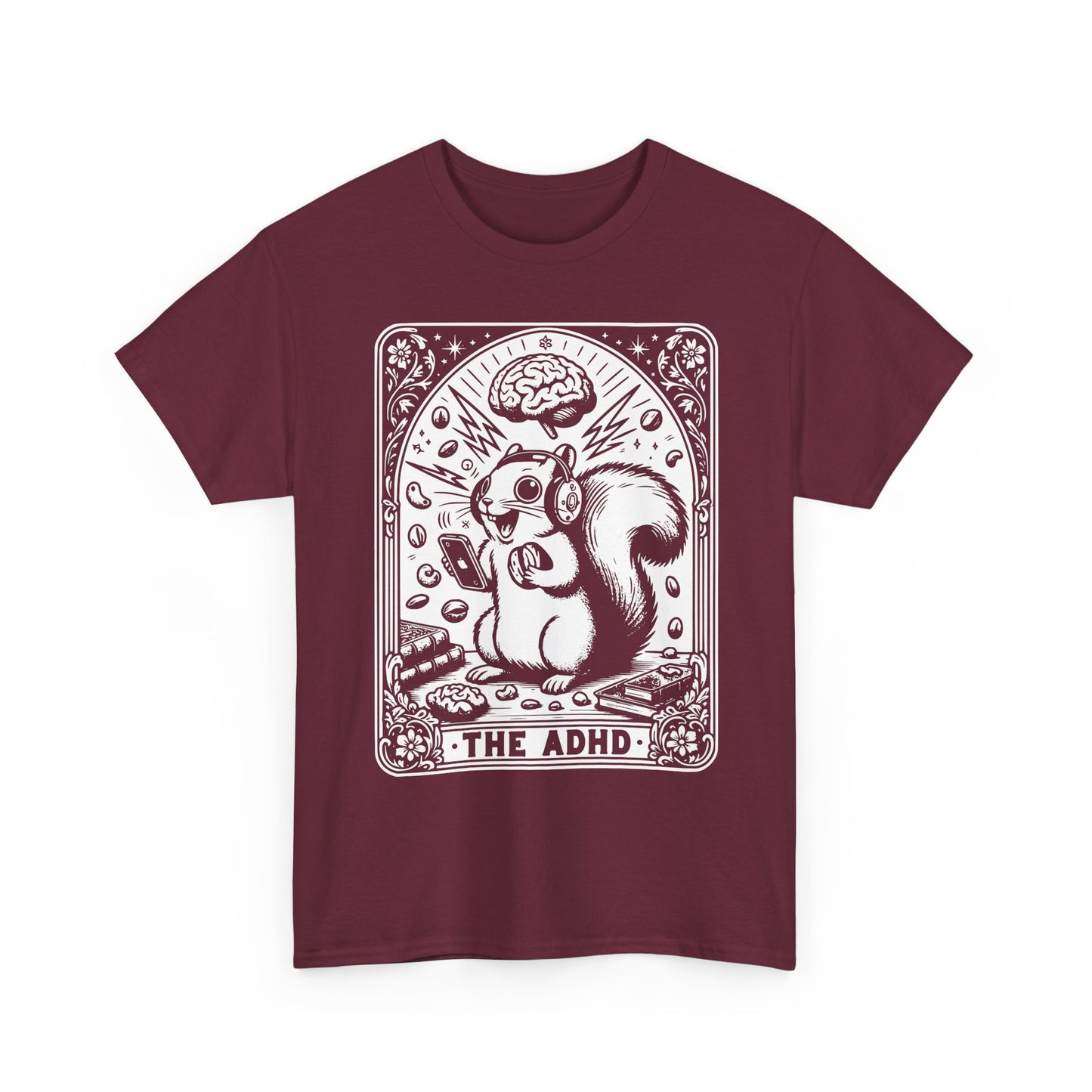 The ADHD Squirrel Tee | Cute Retro Illustration, Mental Health Awareness