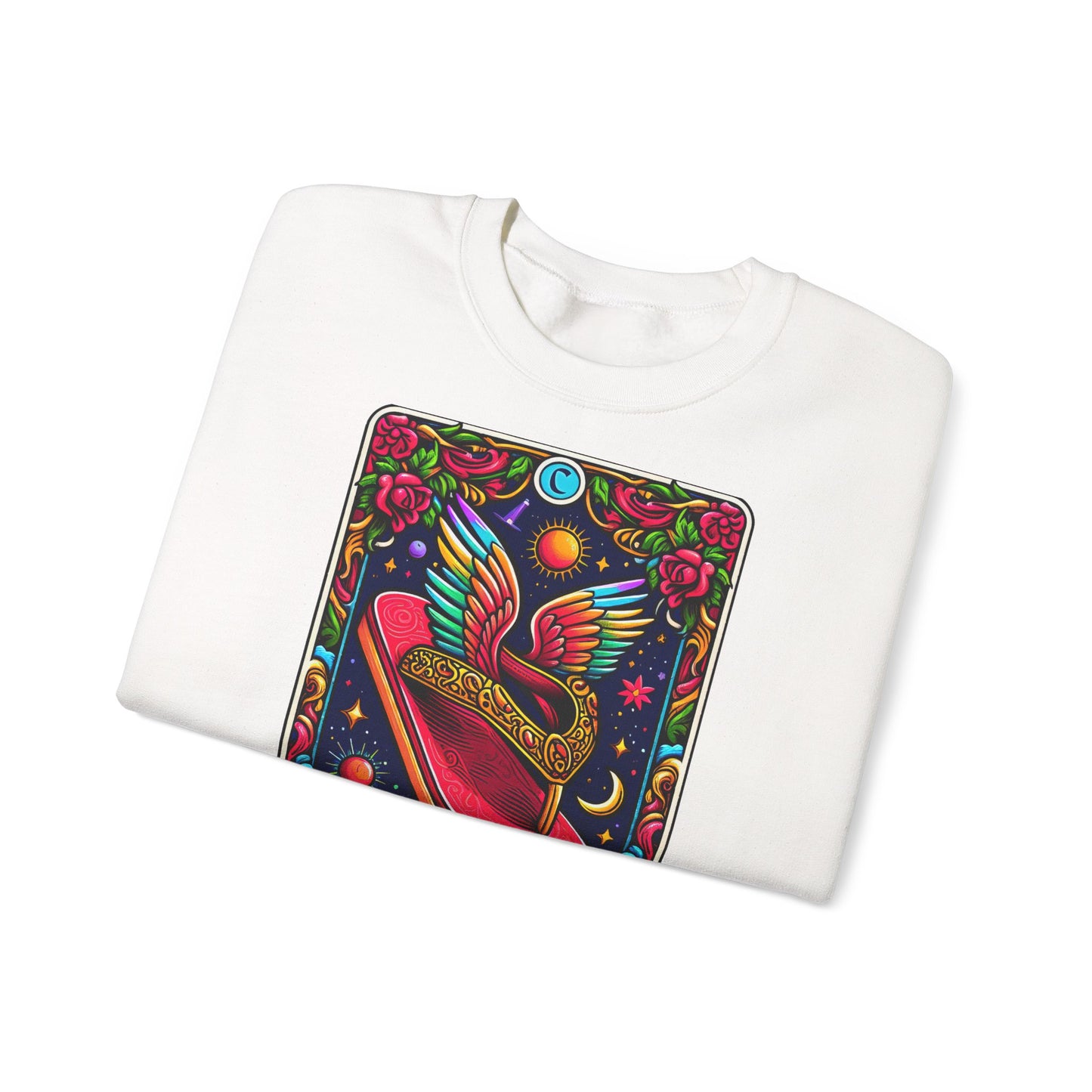 Winged Sombrero Sweatshirt | Lotería Style Mexican Card Art