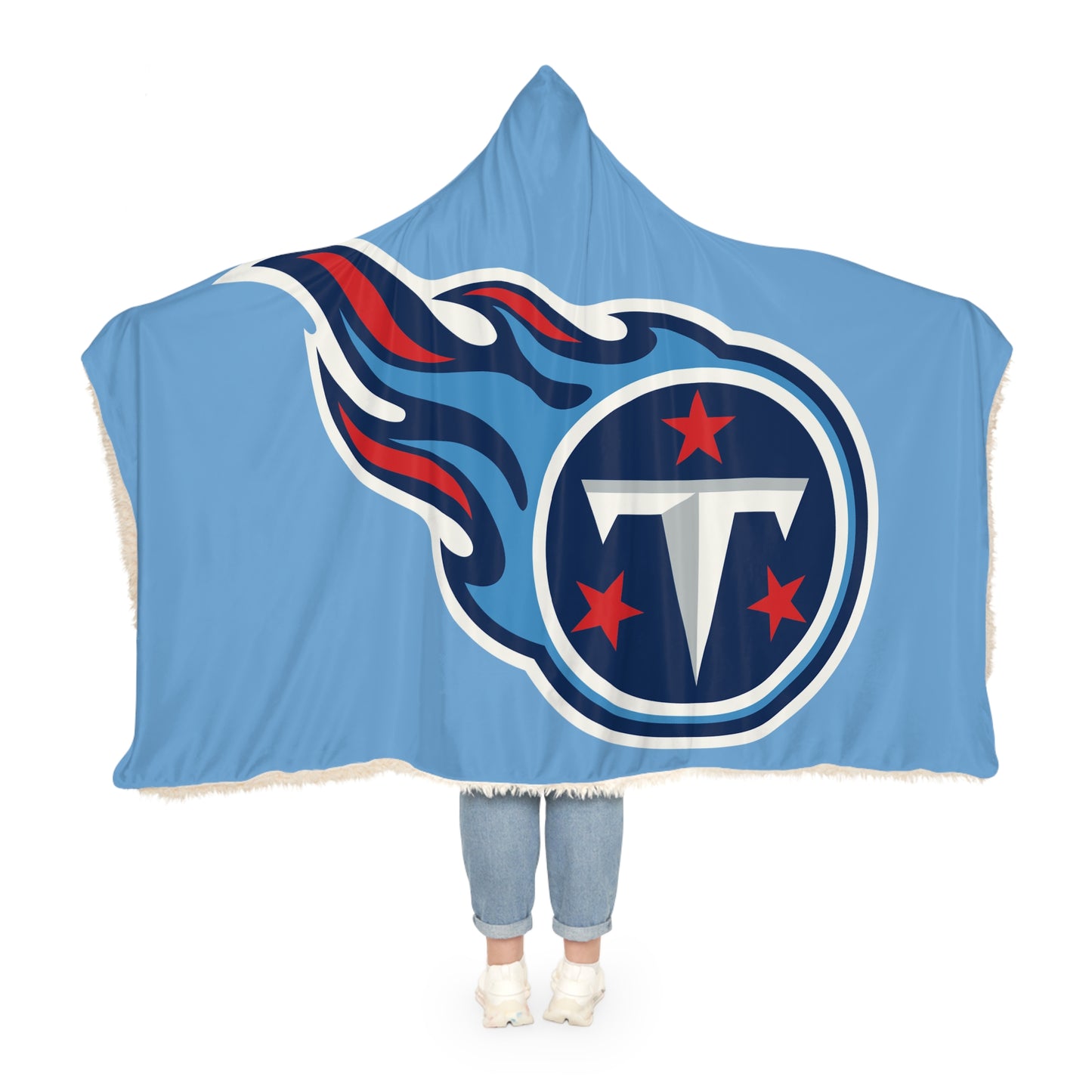 Titans Flame Logo Blanket | Hooded Throw Blanket, Blue Team Design