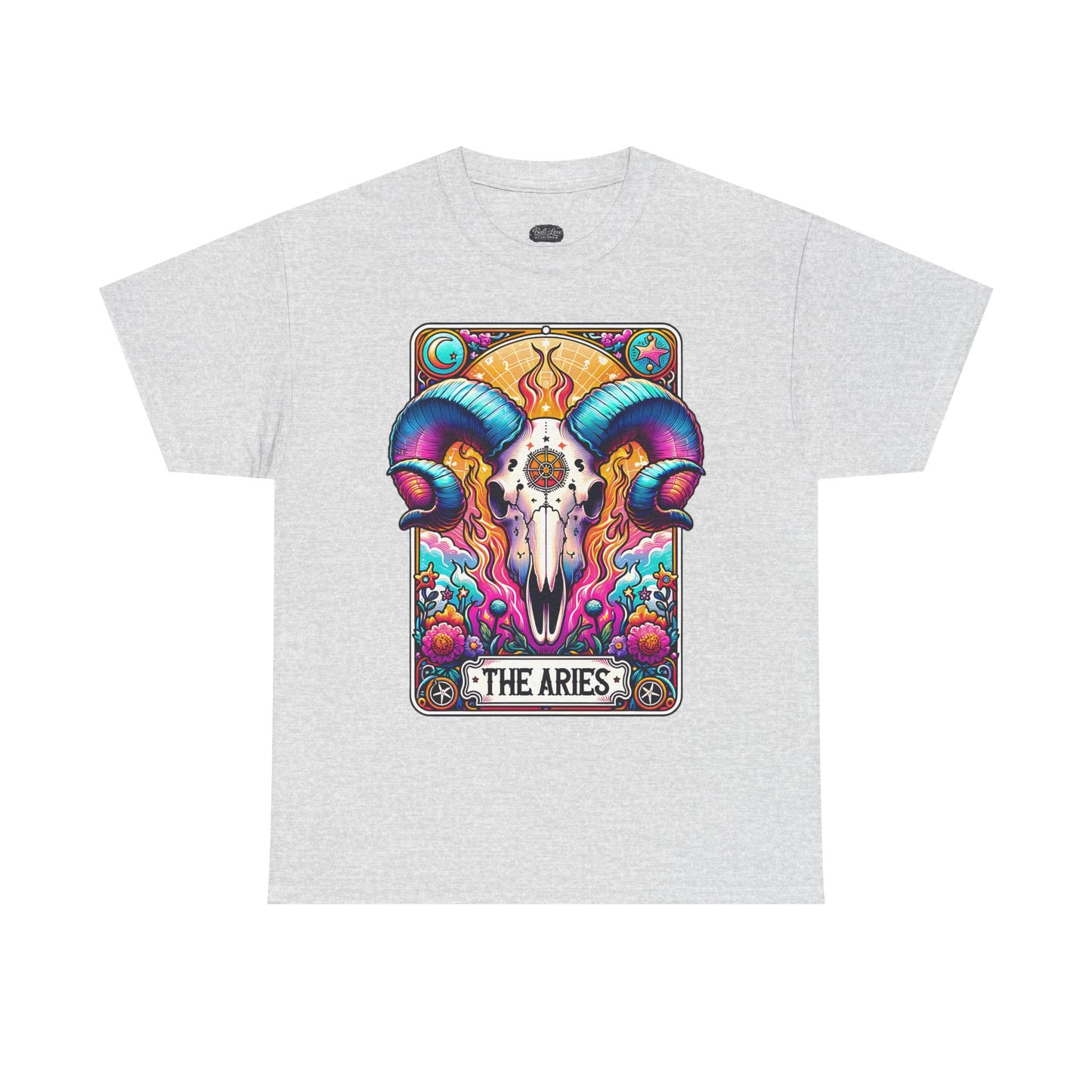 Aries Ram Skull Illustration Tee | Zodiac Astrology Shirt