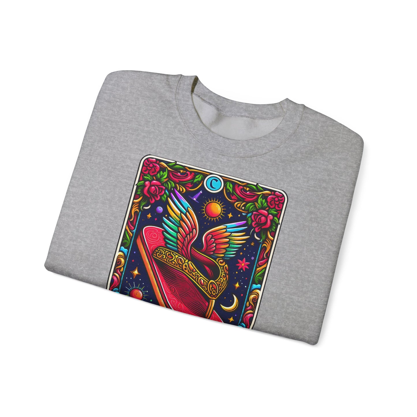 Winged Sombrero Sweatshirt | Lotería Style Mexican Card Art