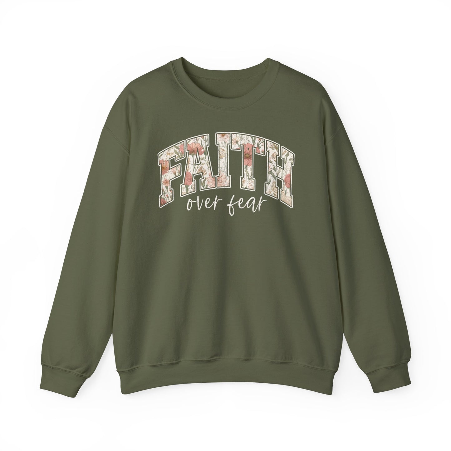 Faith Floral Crewneck Sweatshirt — Women's Floral 'FAITH' Pullover