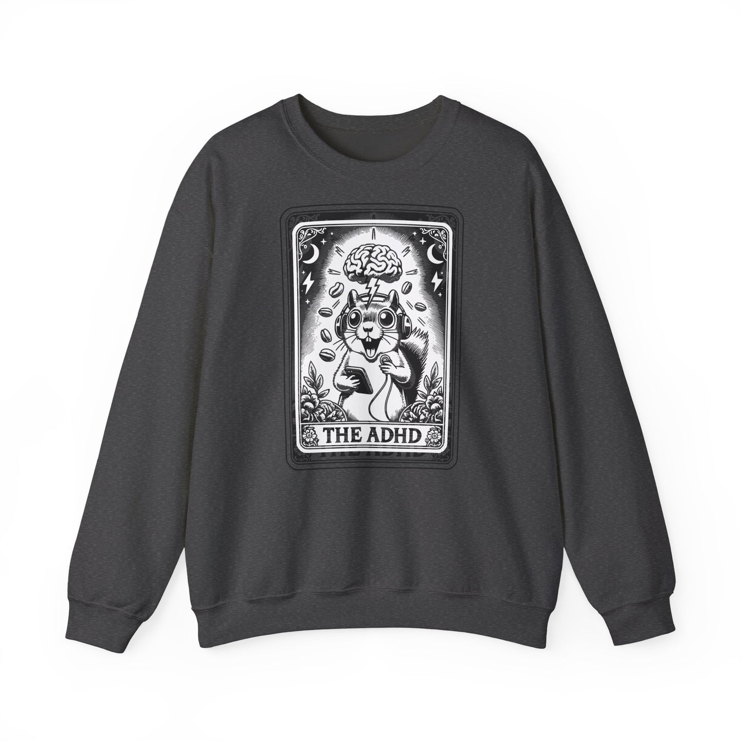 ADHD Tarot Card Squirrel sweatshirt | Crewneck, Psychedelic Brain Illustration