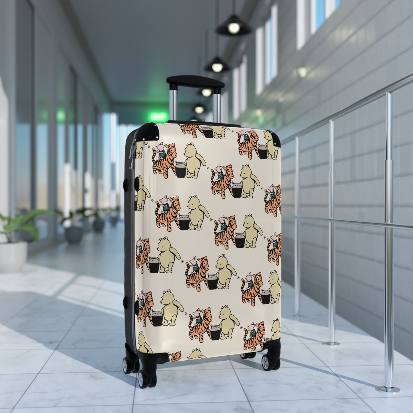 Bear and Tiger Pattern Suitcase | Cute Animal Luggage Cover