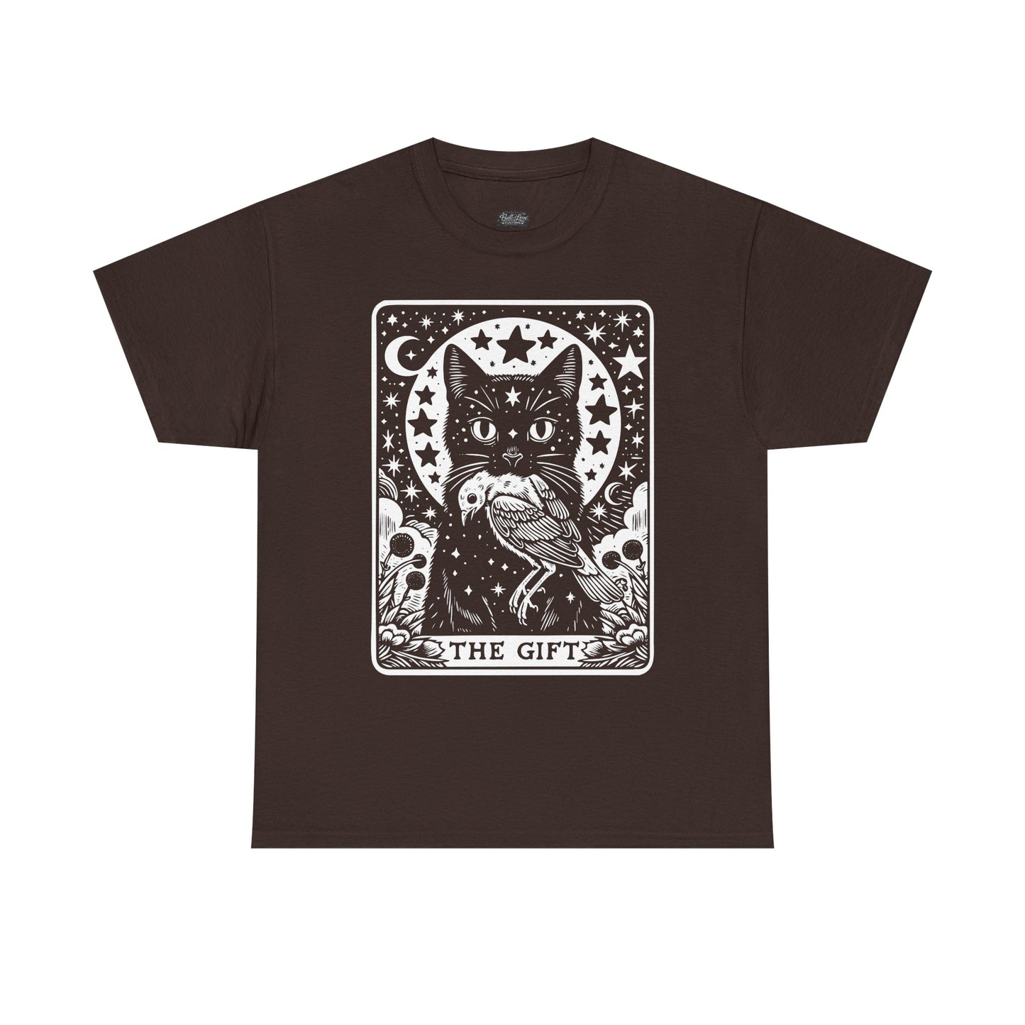 Tarot Cat The Gift Tee | Mystical Cat Tarot Card shirt, Occult Stars Moon Design