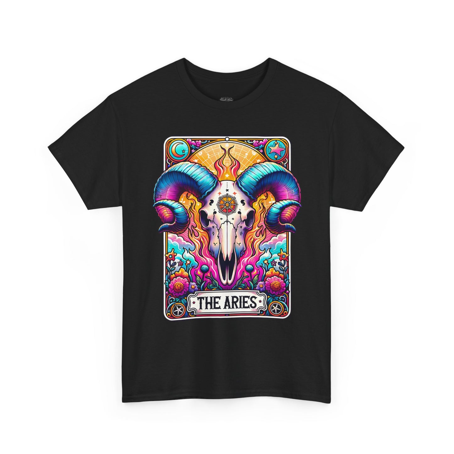 Aries Ram Skull Illustration Tee | Zodiac Astrology Shirt