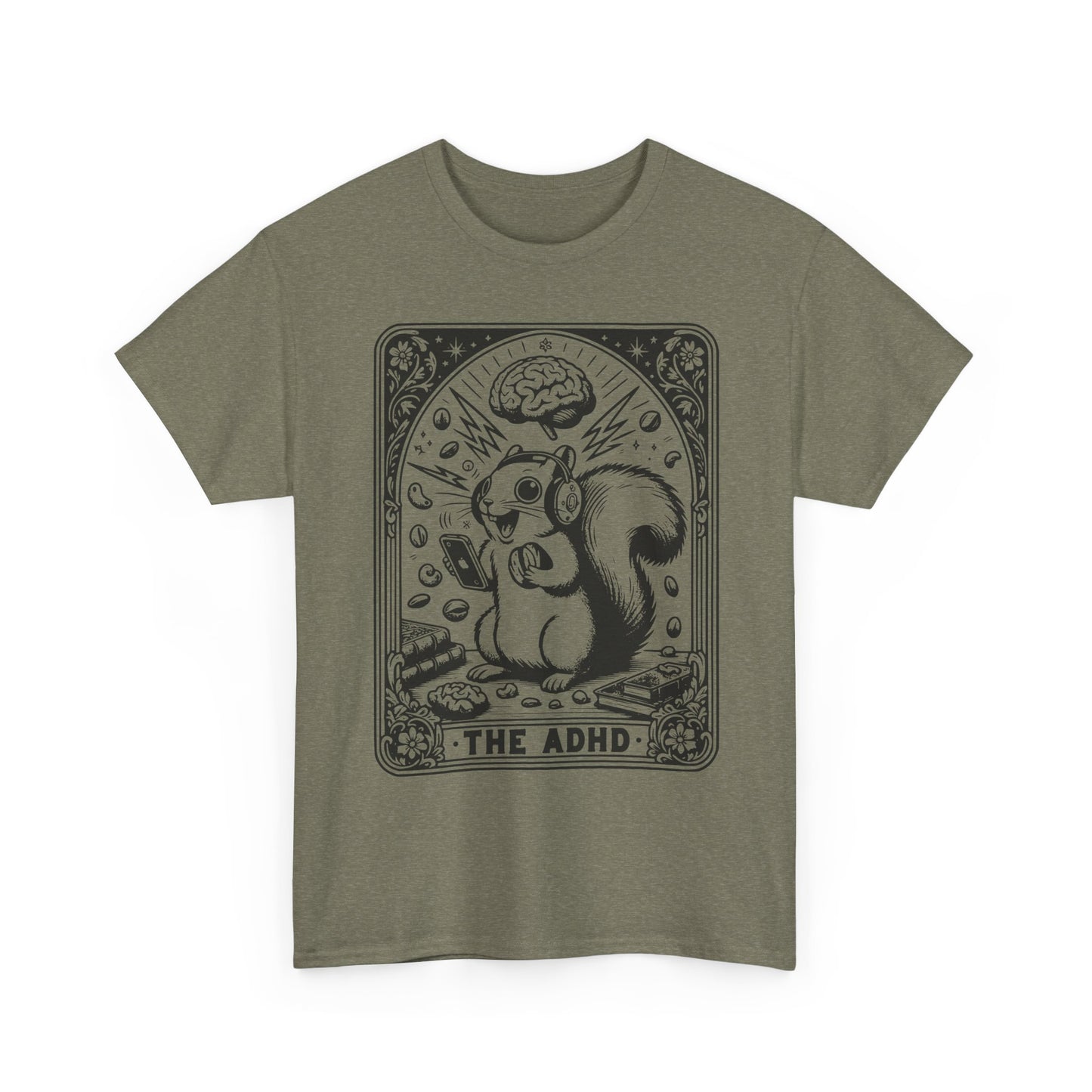 The ADHD Squirrel Tee | Cute Retro Illustration, Mental Health Awareness