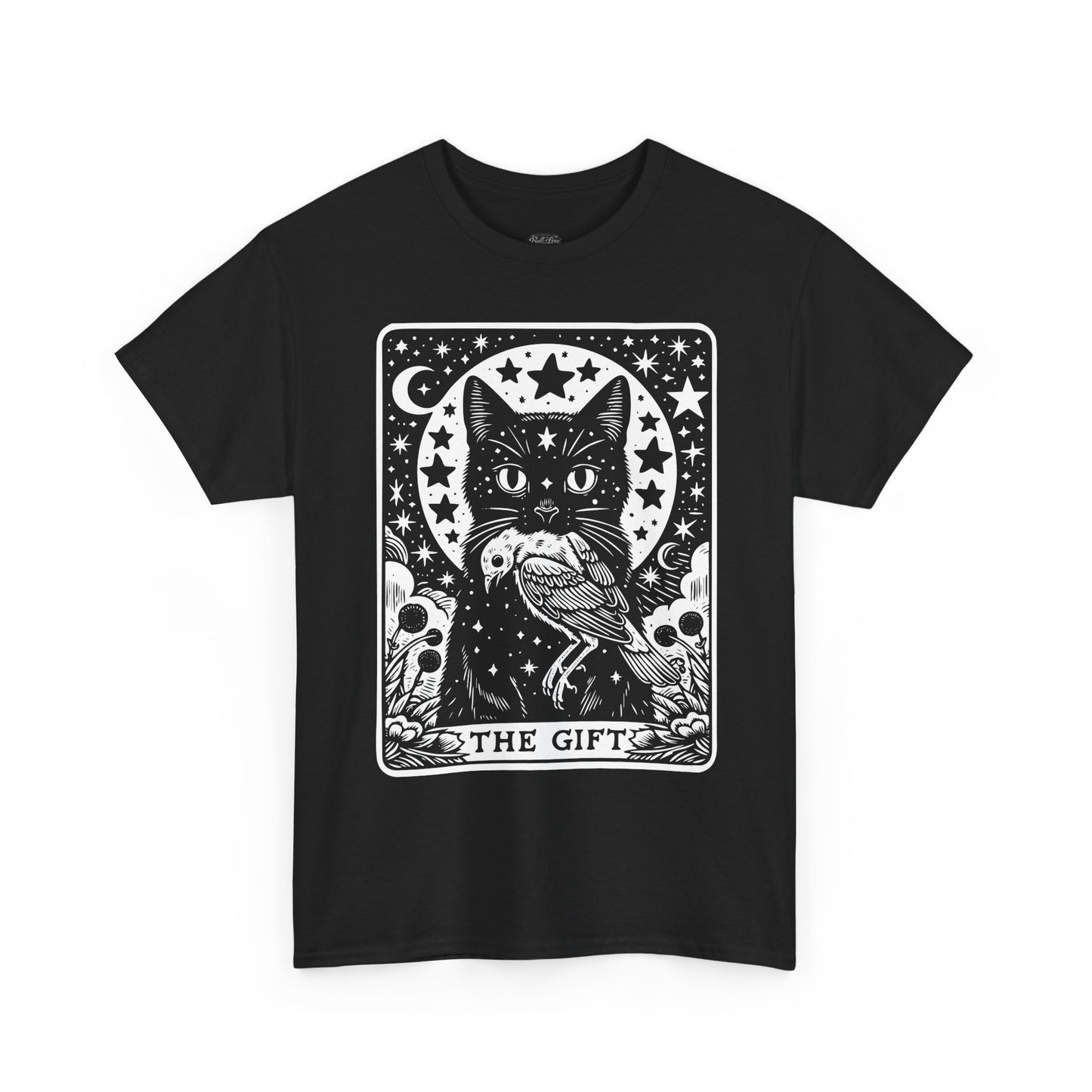 Tarot Cat The Gift Tee | Mystical Cat Tarot Card shirt, Occult Stars Moon Design