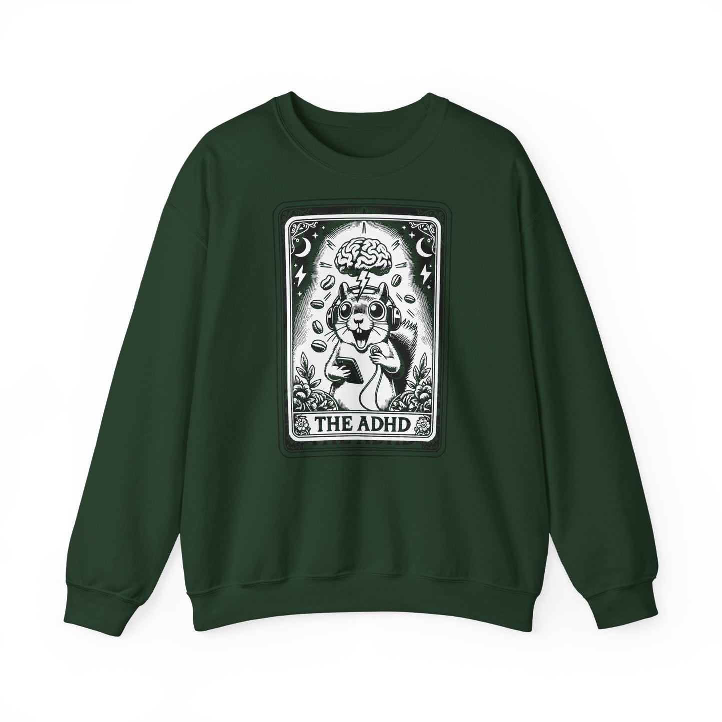 ADHD Tarot Card Squirrel sweatshirt | Crewneck, Psychedelic Brain Illustration