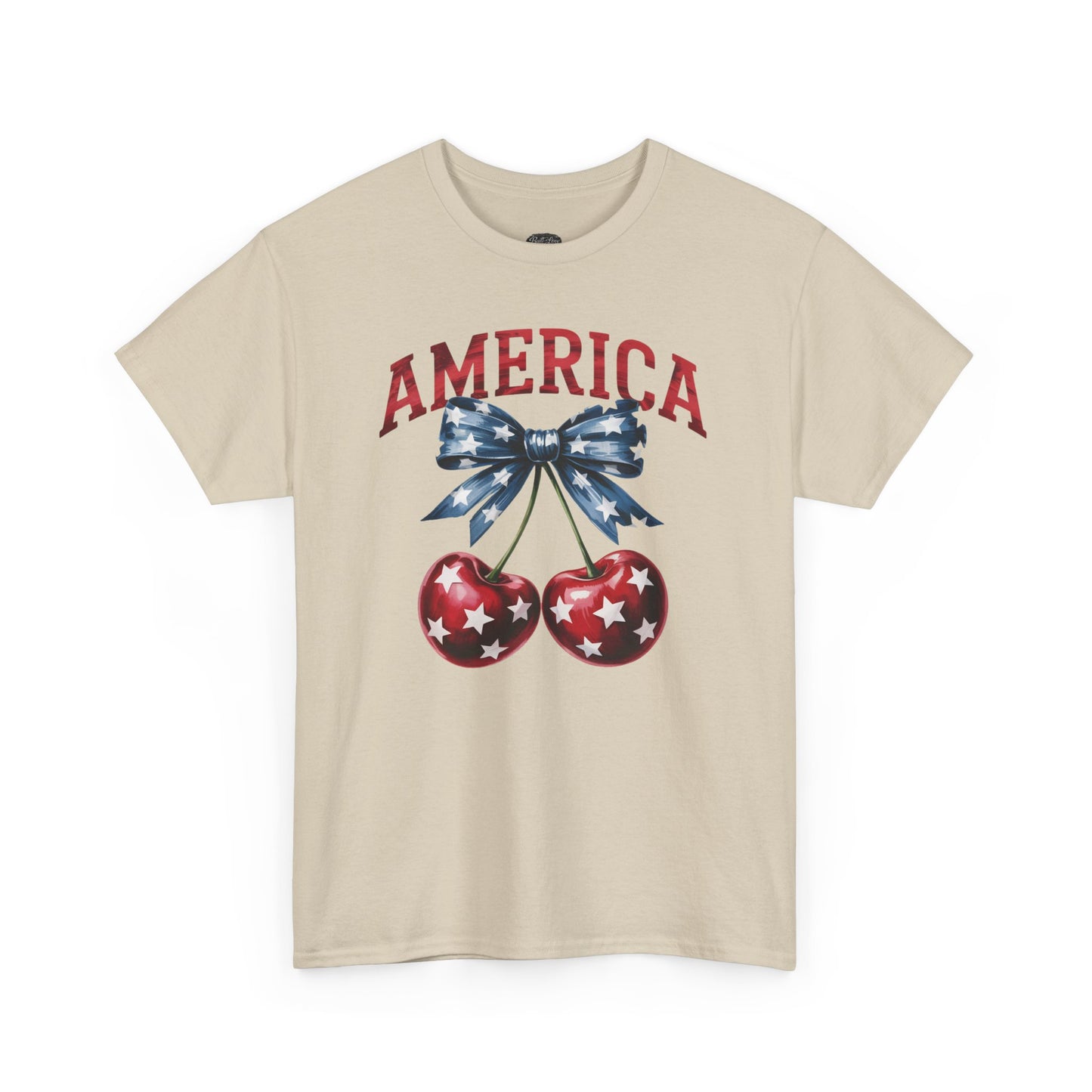 America Cherry Graphic Tee — Patriotic 4th of July Shirt