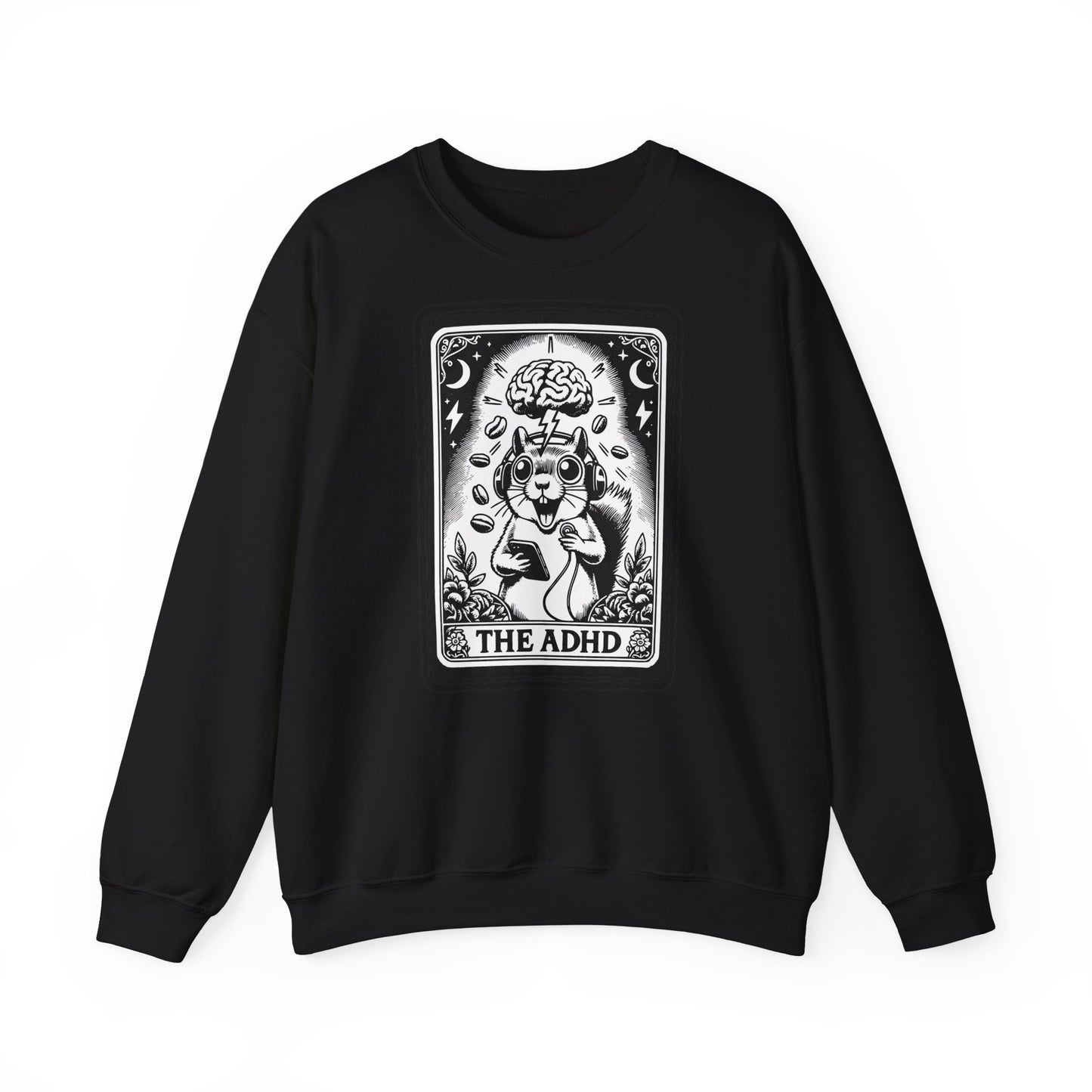 ADHD Tarot Card Squirrel sweatshirt | Crewneck, Psychedelic Brain Illustration