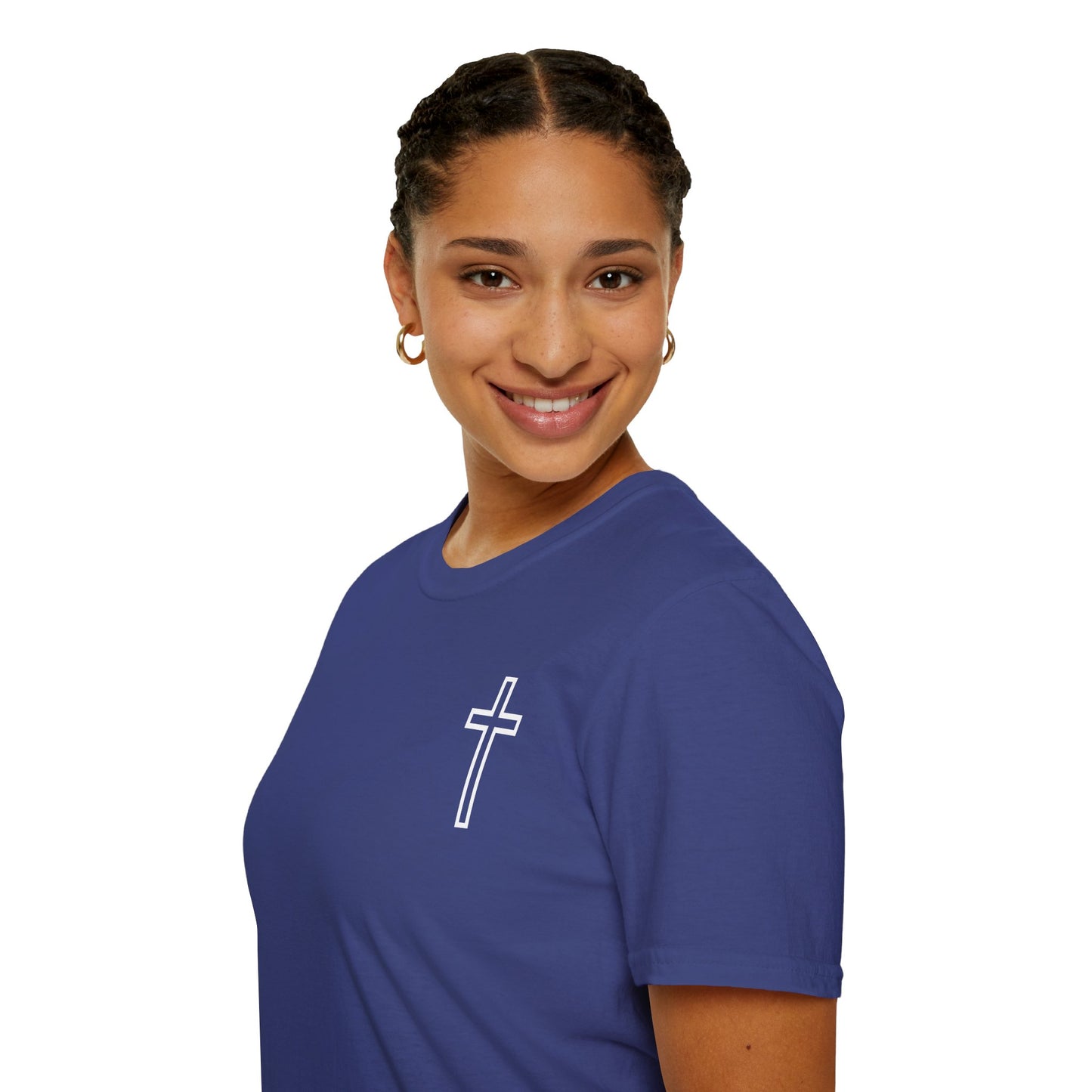 Blessed Through the Storm Christian T-Shirt — Women’s Faith Cross Tee