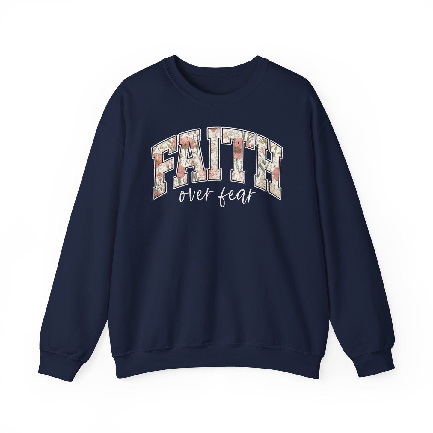 Faith Floral Crewneck Sweatshirt — Women's Floral 'FAITH' Pullover