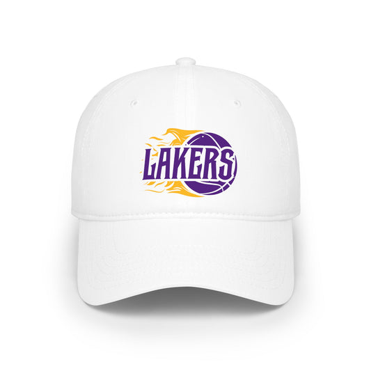 Lakers Flame Basketball Cap | Purple Yellow Logo Embroidered