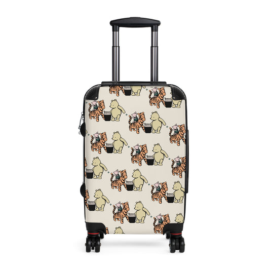 Bear and Tiger Pattern Suitcase | Cute Animal Luggage Cover
