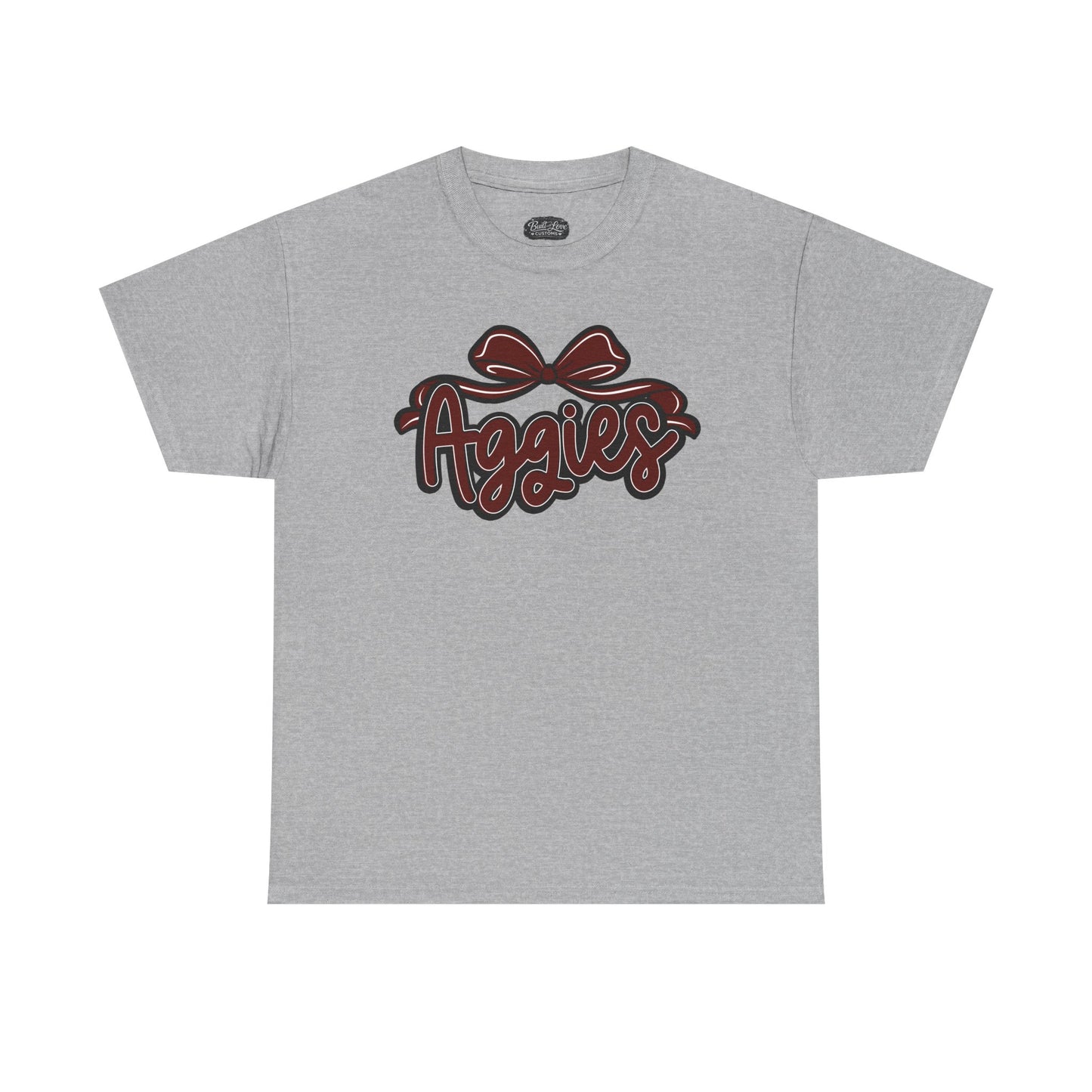 Aggies Script Logo T-Shirt | Bow Graphic, Collegiate Spirit