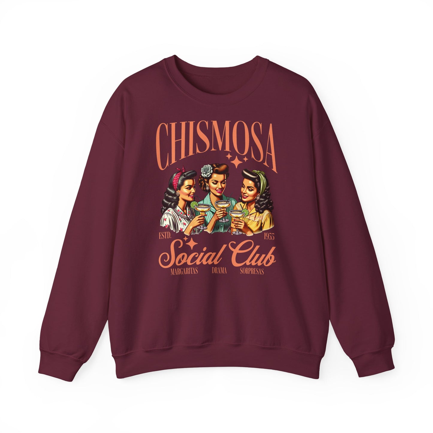 Chismosa Social Club Sweatshirt | Retro Women Chatting Graphic