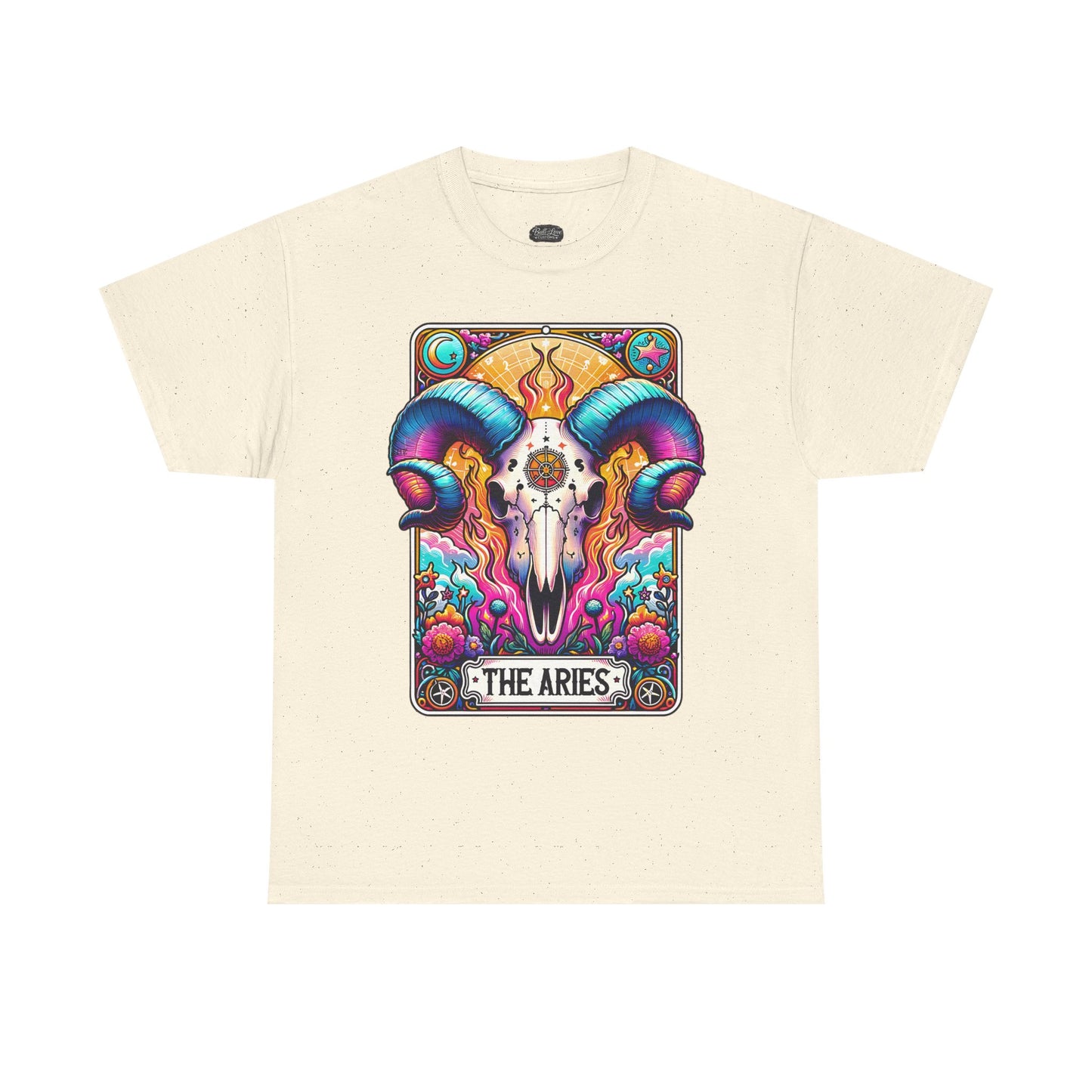 Aries Ram Skull Illustration Tee | Zodiac Astrology Shirt