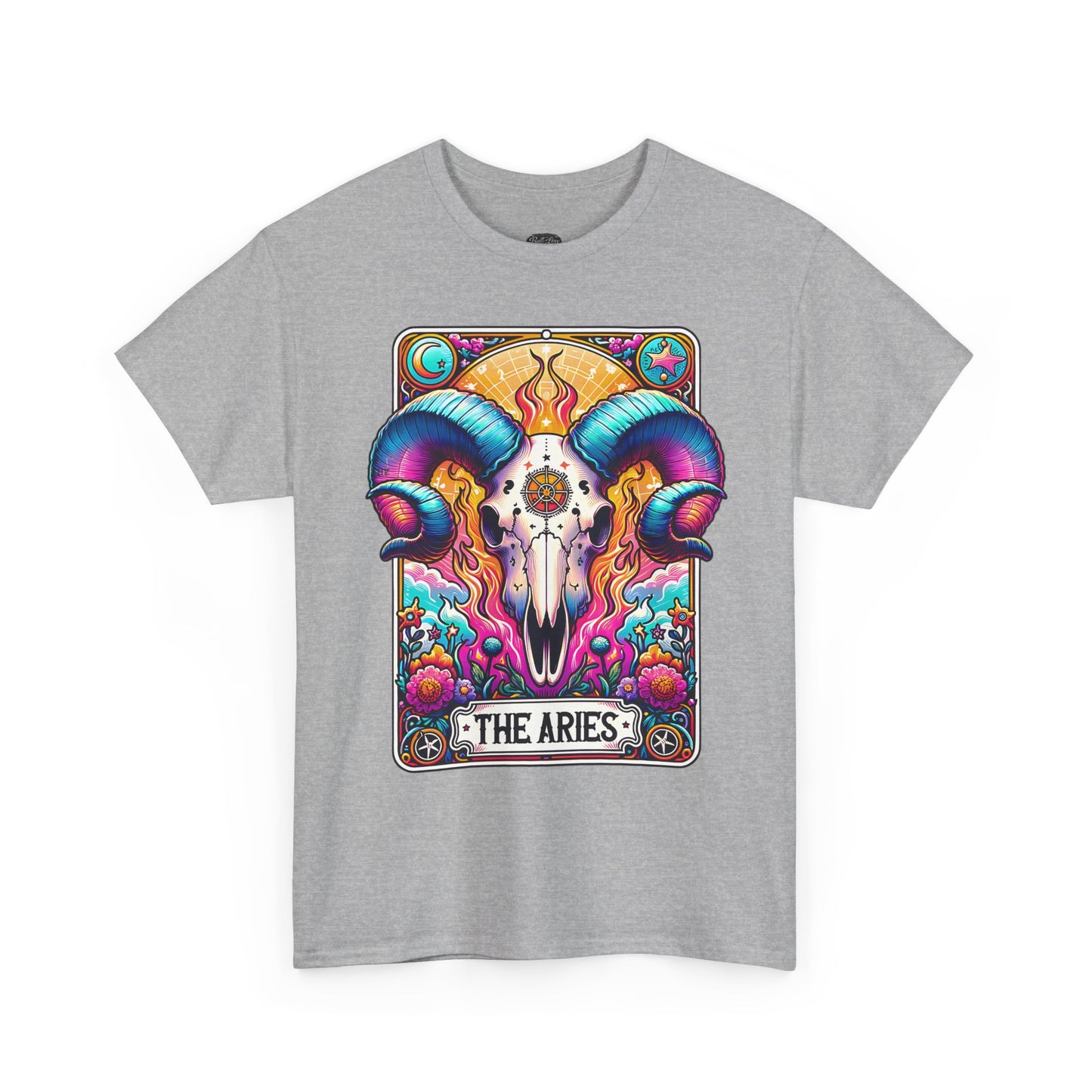 Aries Ram Skull Illustration Tee | Zodiac Astrology Shirt